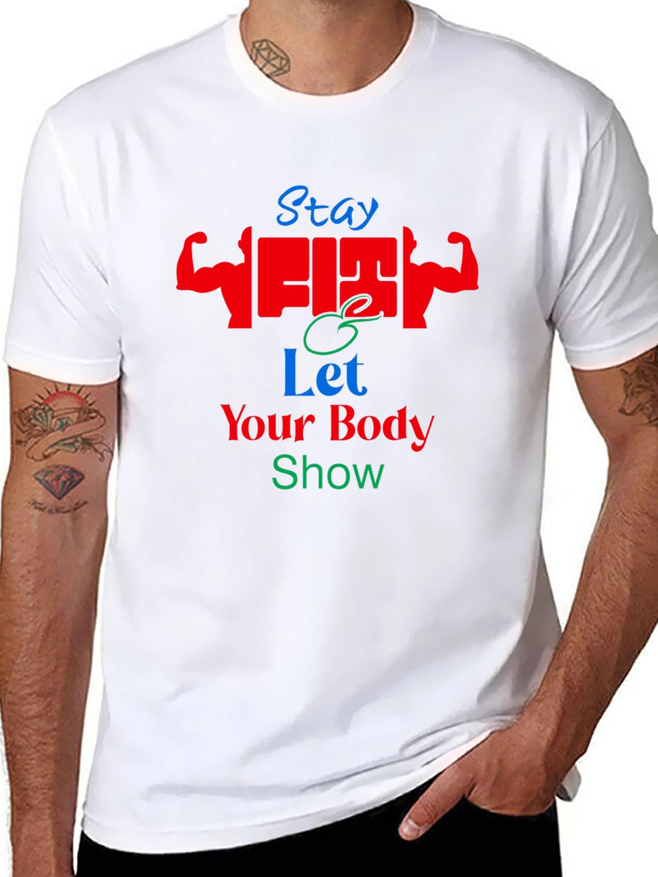 Stay Fit Graphic T-Shirt - Black