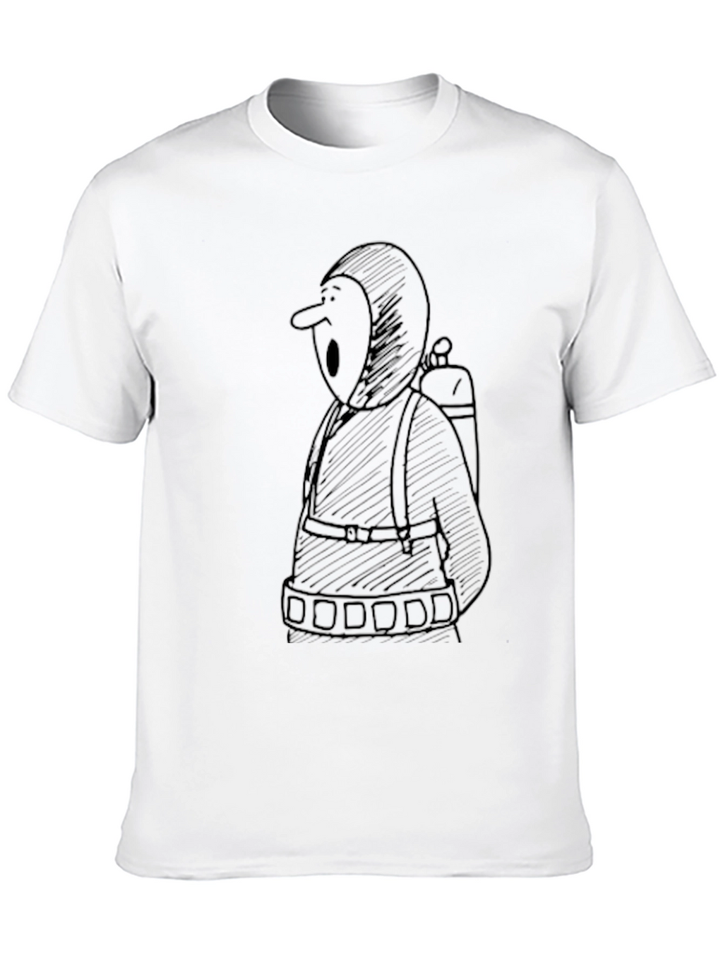 Black T-Shirt with Cartoon Figure Graphic