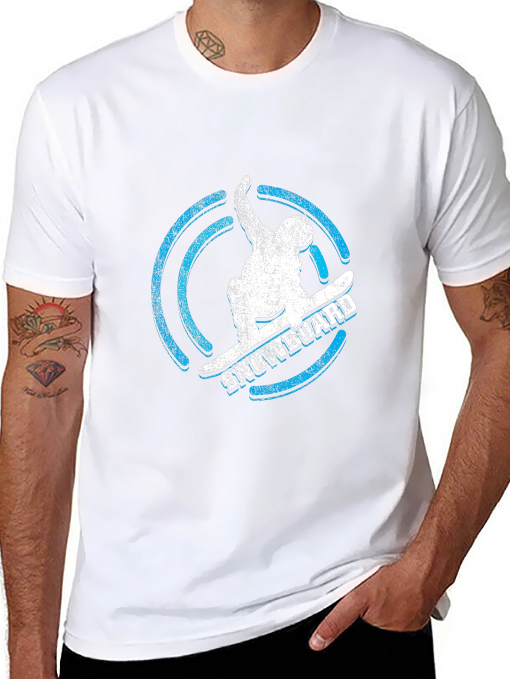 Cool Snowboarder Graphic Tee - Black Cotton T-Shirt