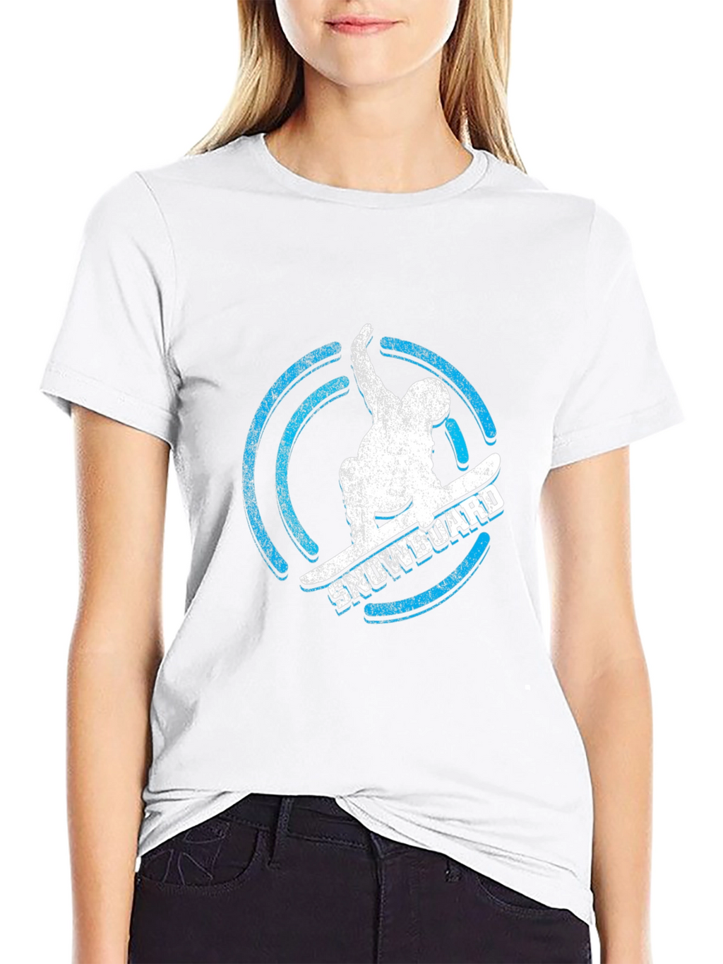 Cool Snowboarder Graphic Tee - Black Cotton T-Shirt