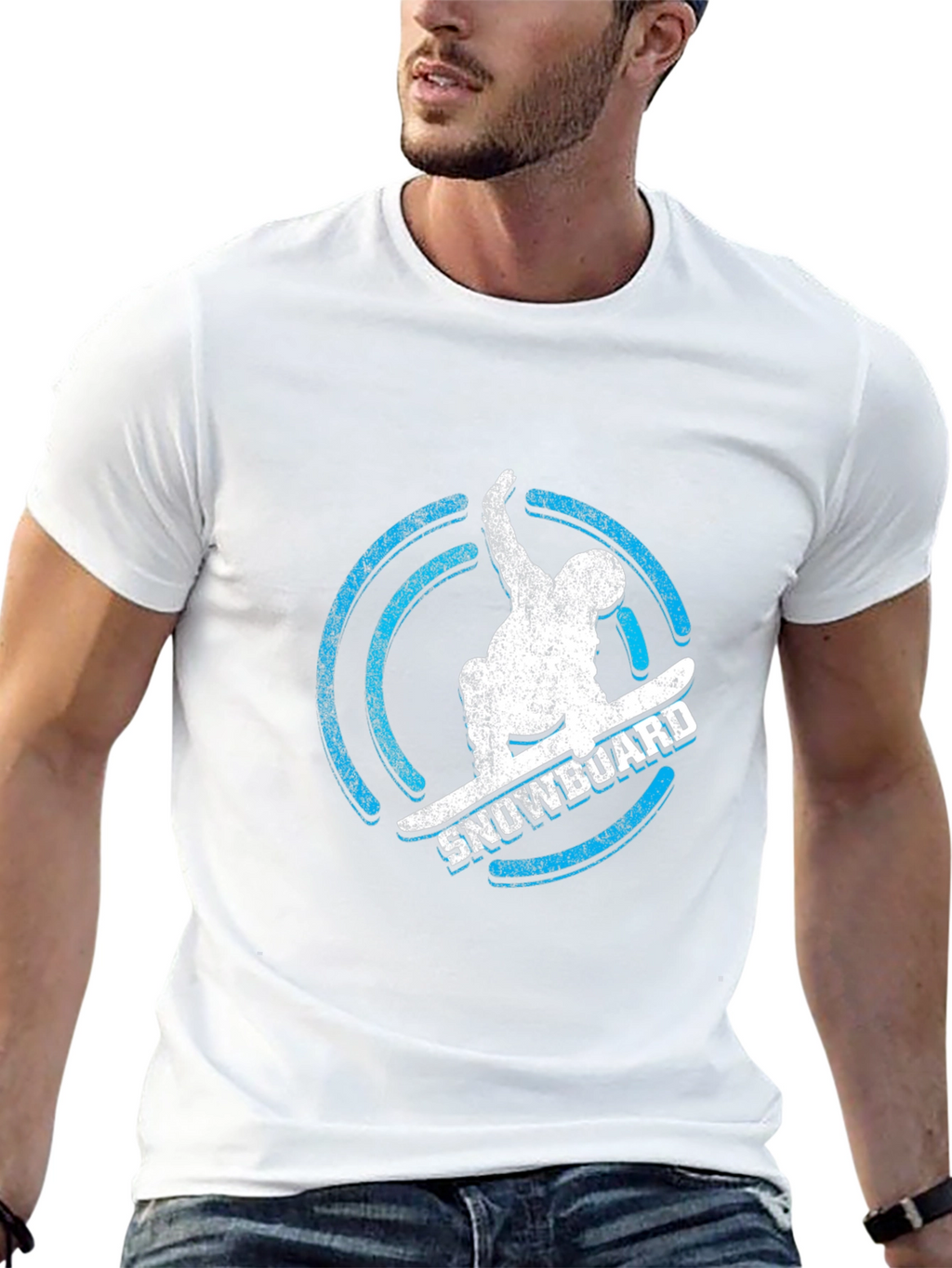 Cool Snowboarder Graphic Tee - Black Cotton T-Shirt