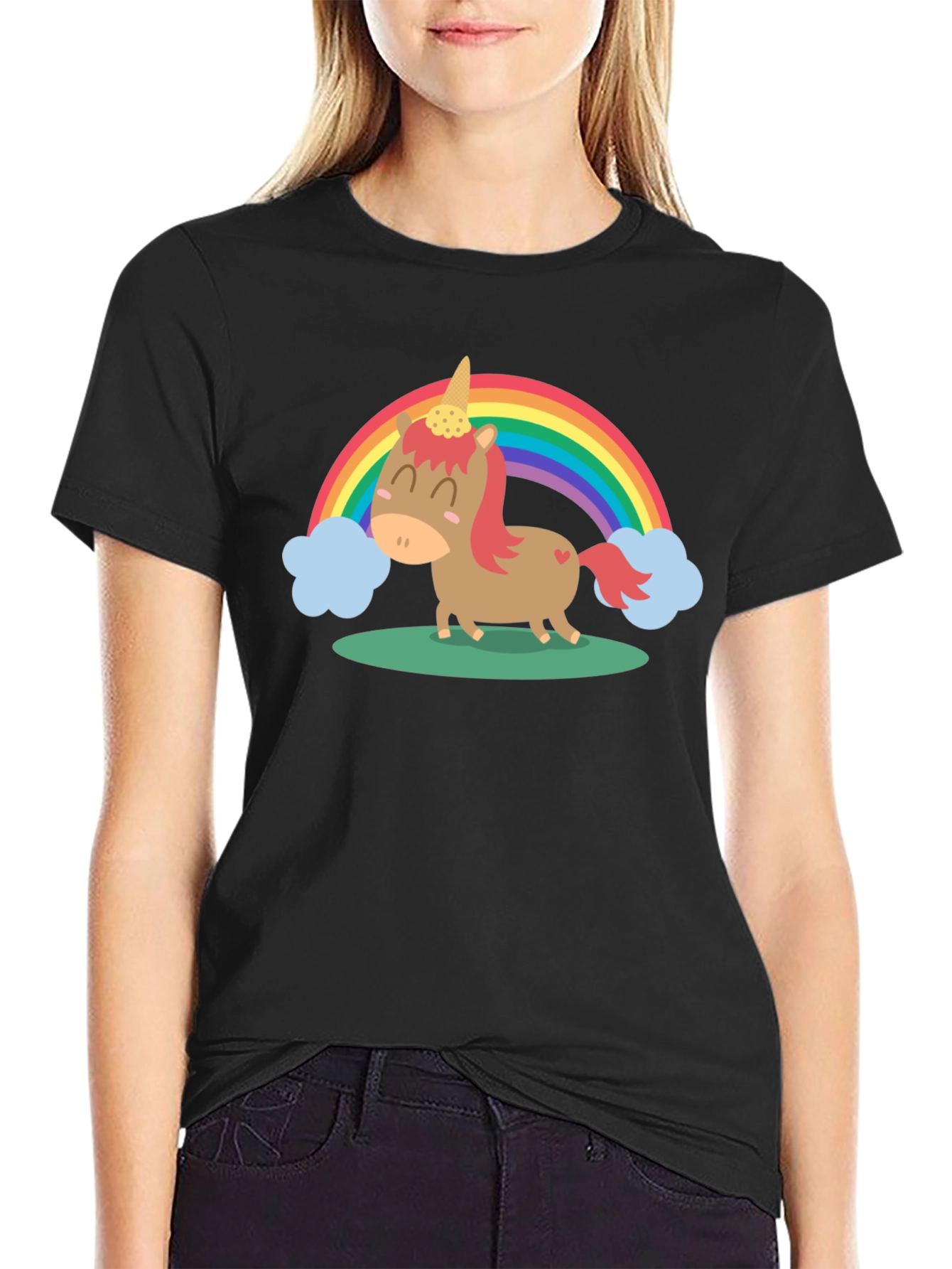 Unicorn Rainbow Graphic Tee - Cute Cartoon T-Shirt