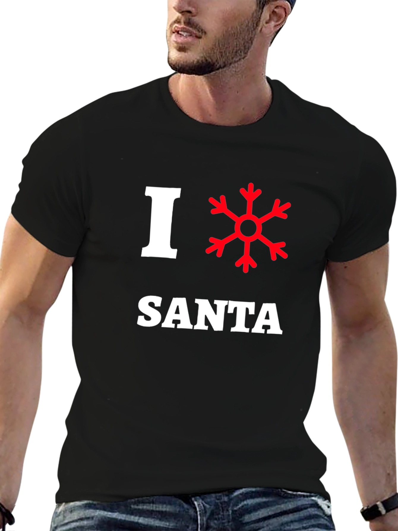 I Love Santa Snowflake Christmas Holiday T-Shirt