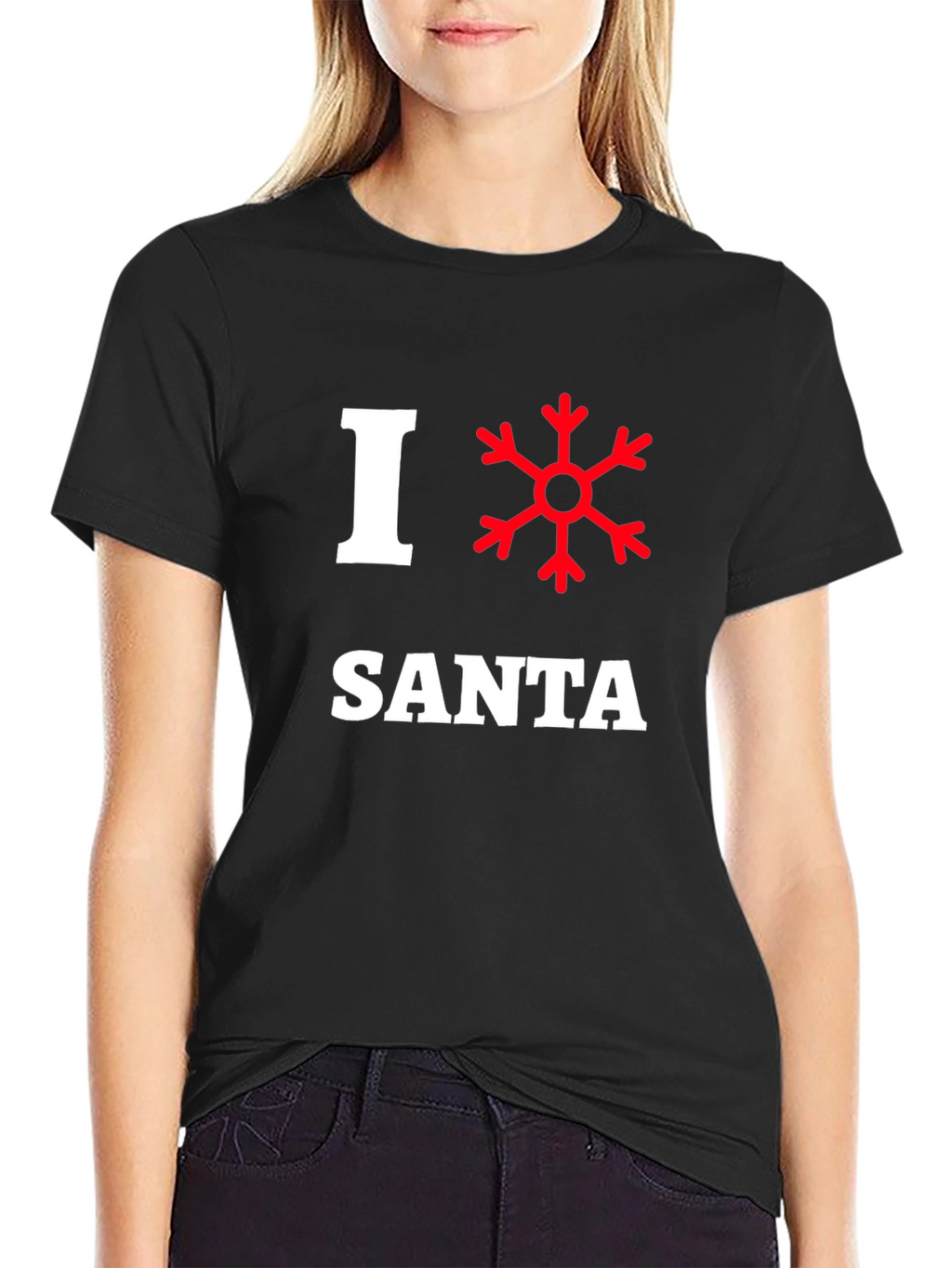 I Love Santa Snowflake Christmas Holiday T-Shirt