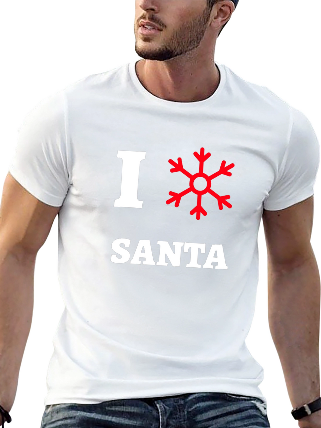 I Love Santa Snowflake Christmas Holiday T-Shirt