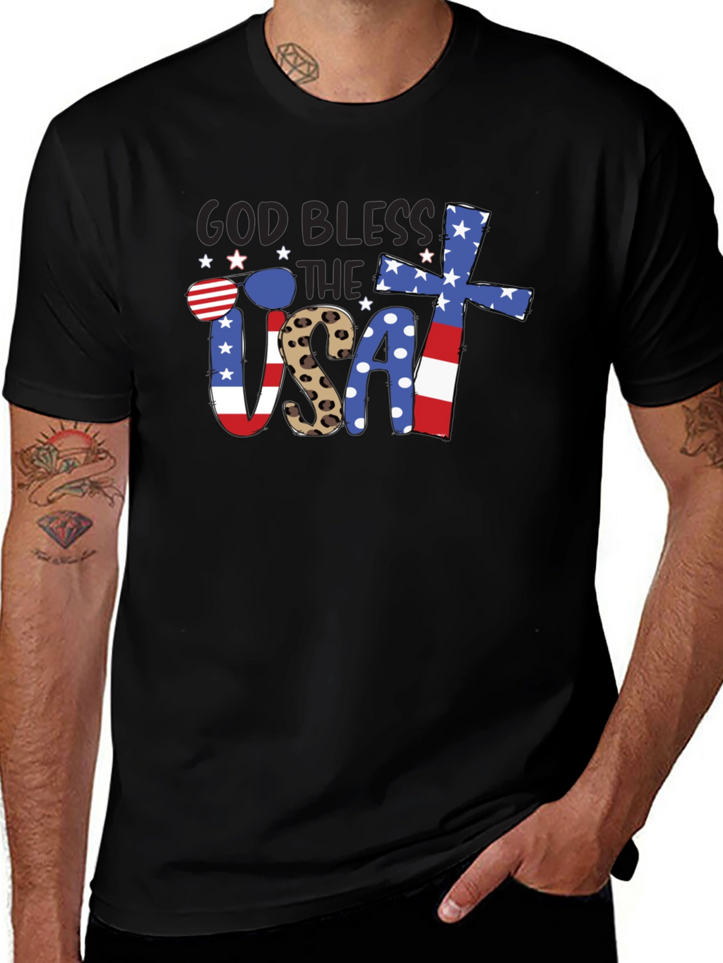 God Bless USA Patriotic T-Shirt