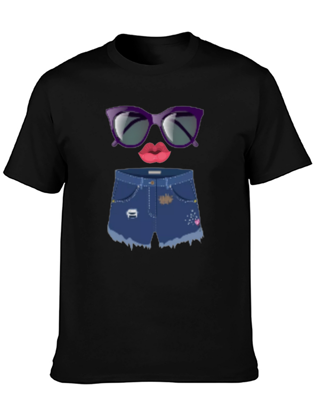 Fun Emoji Face Graphic Tee - Black