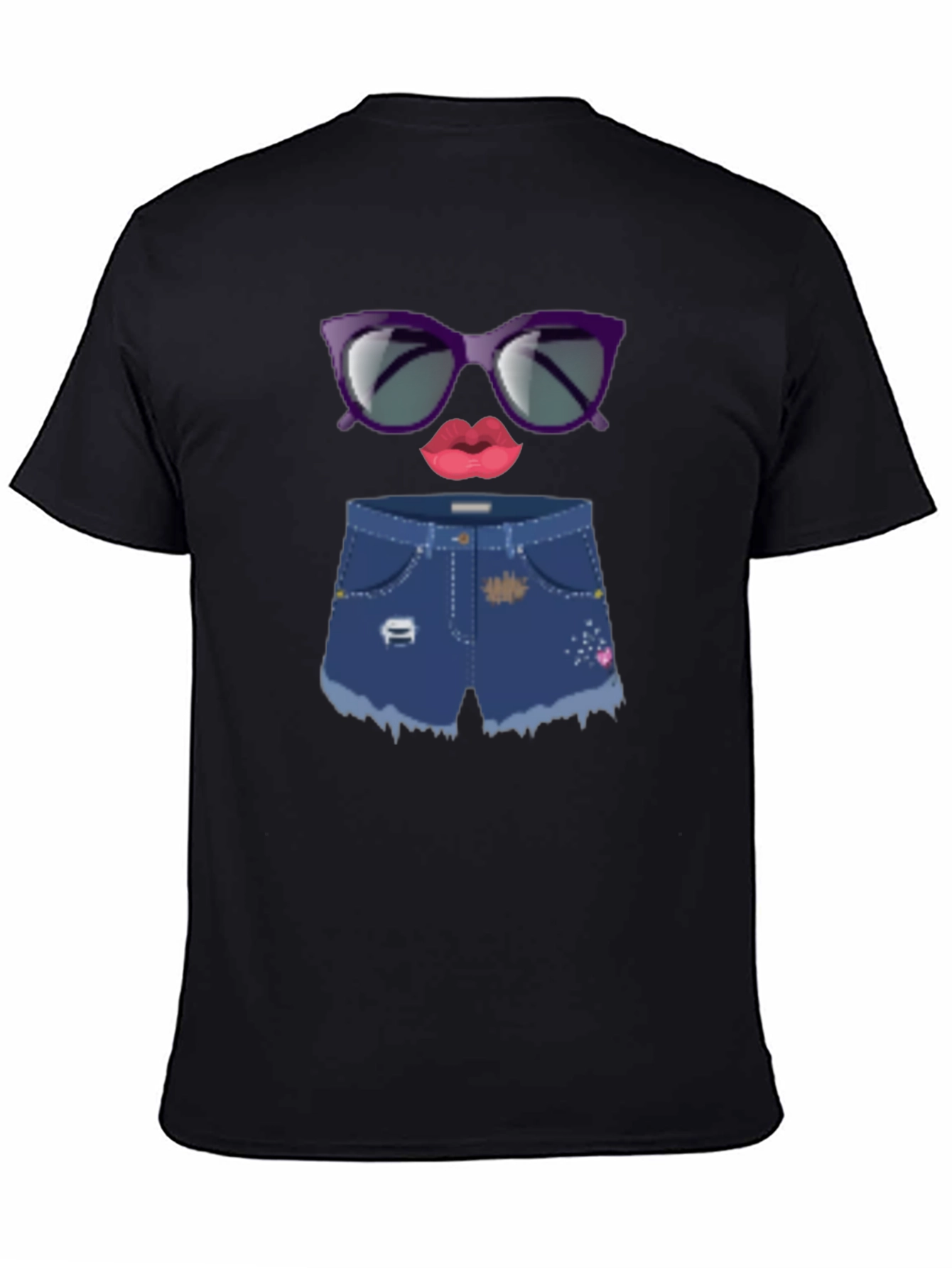 Fun Emoji Face Graphic Tee - Black