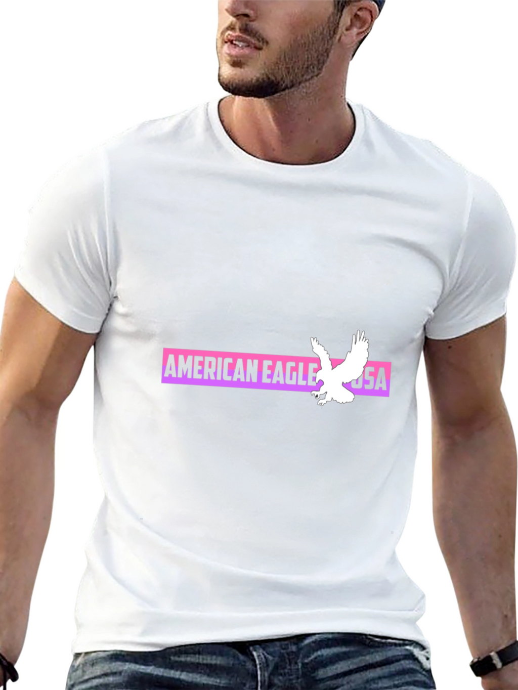 American Eagle USA Graphic Black T-Shirt