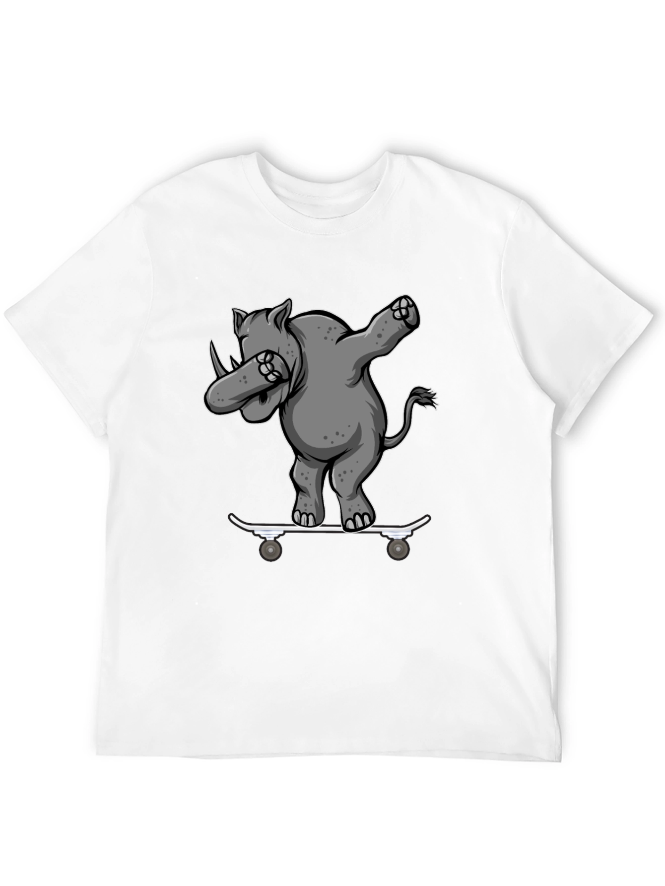 Rhino Skater Dab T-Shirt - Cool Animal Tee