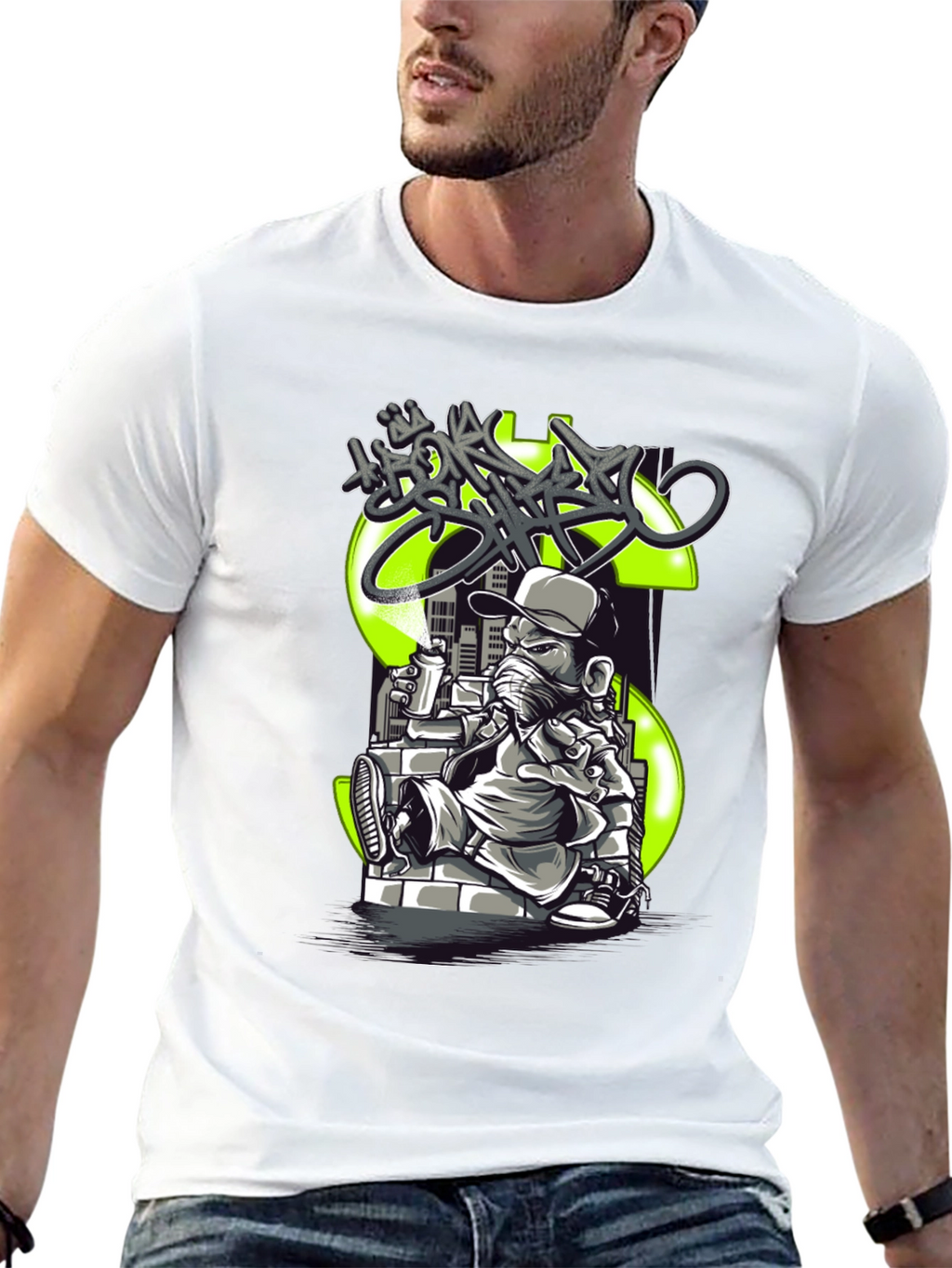Graffiti Dollar Sign Black T-Shirt
