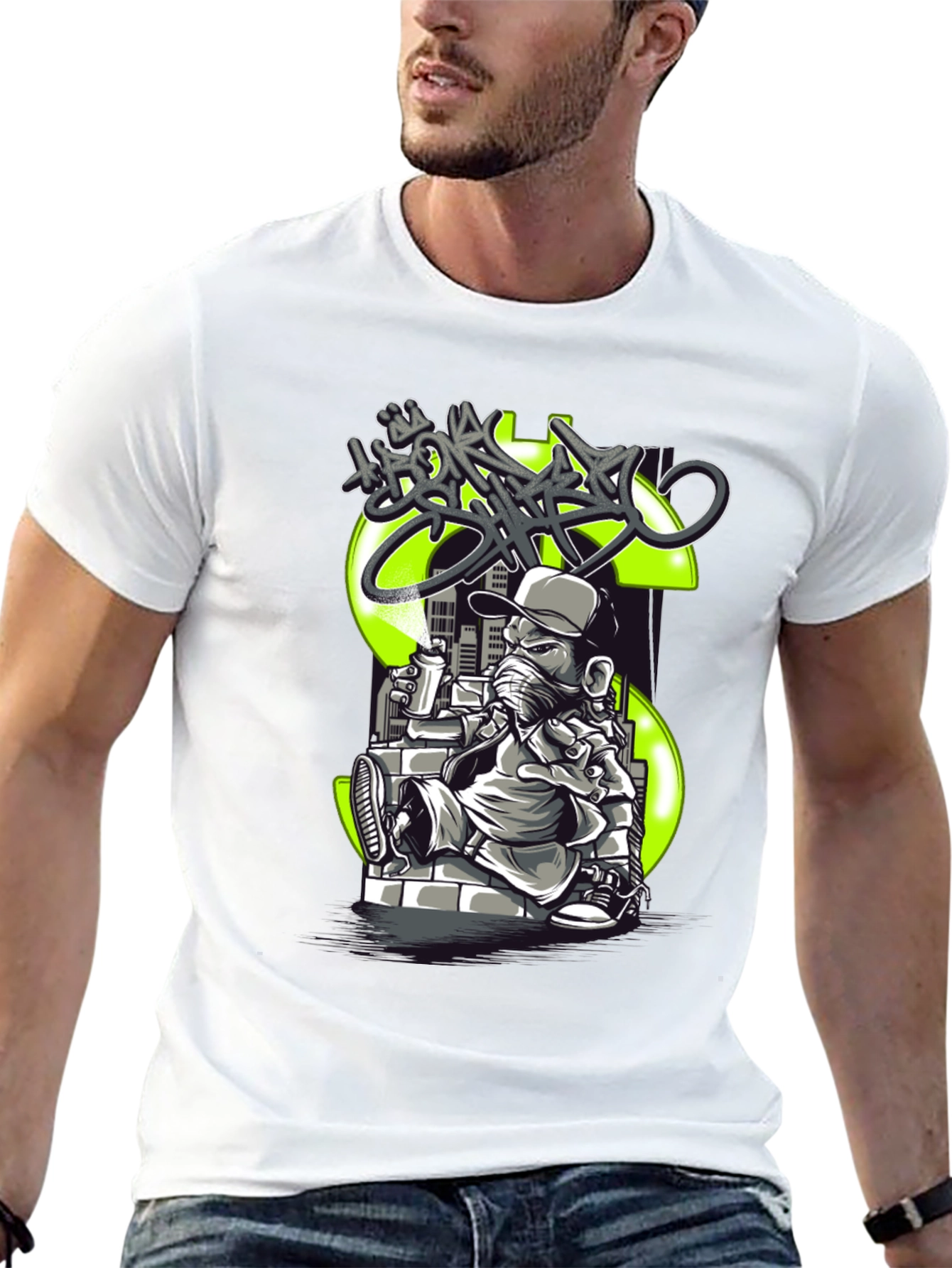 Graffiti Dollar Sign Black T-Shirt