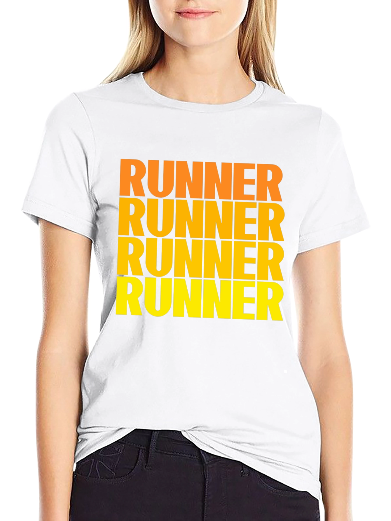 Runner Text Graphic Black T-Shirt