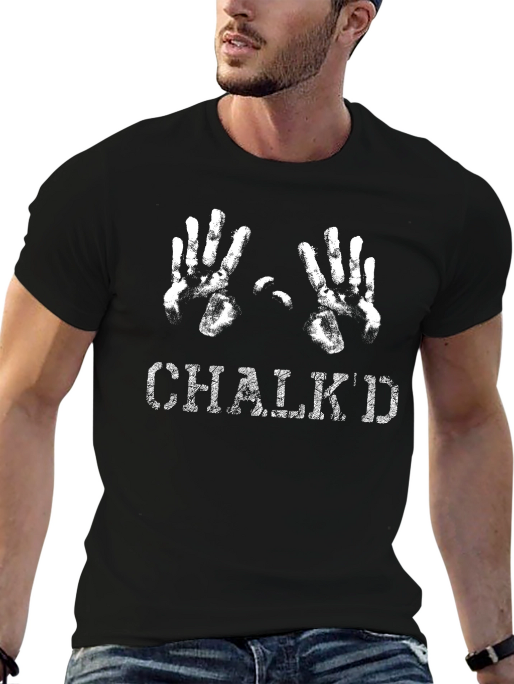 Chalkd Handprint Graphic Tee - Black Cotton T-Shirt