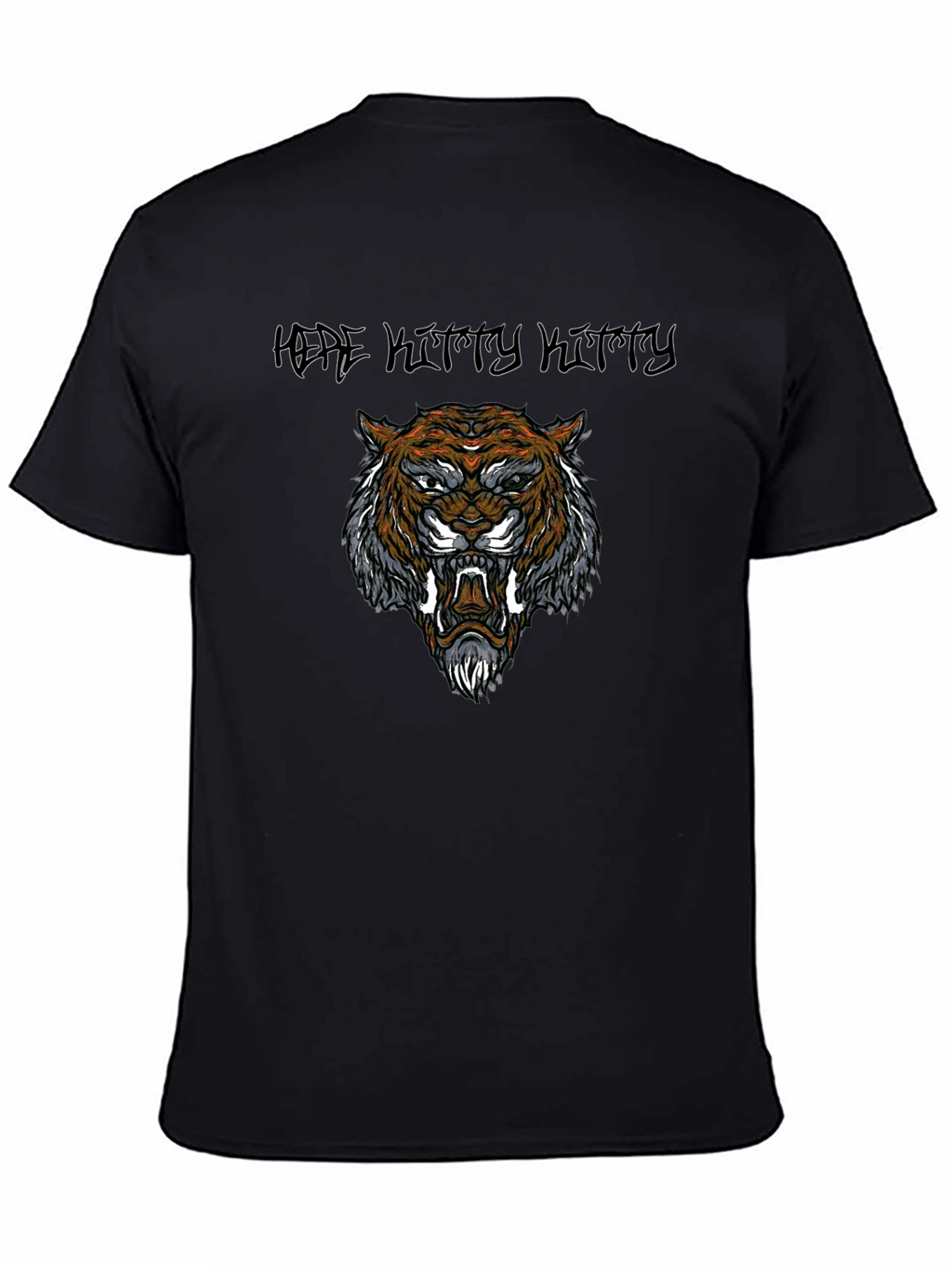 Tiger Graphic Print Black T-Shirt