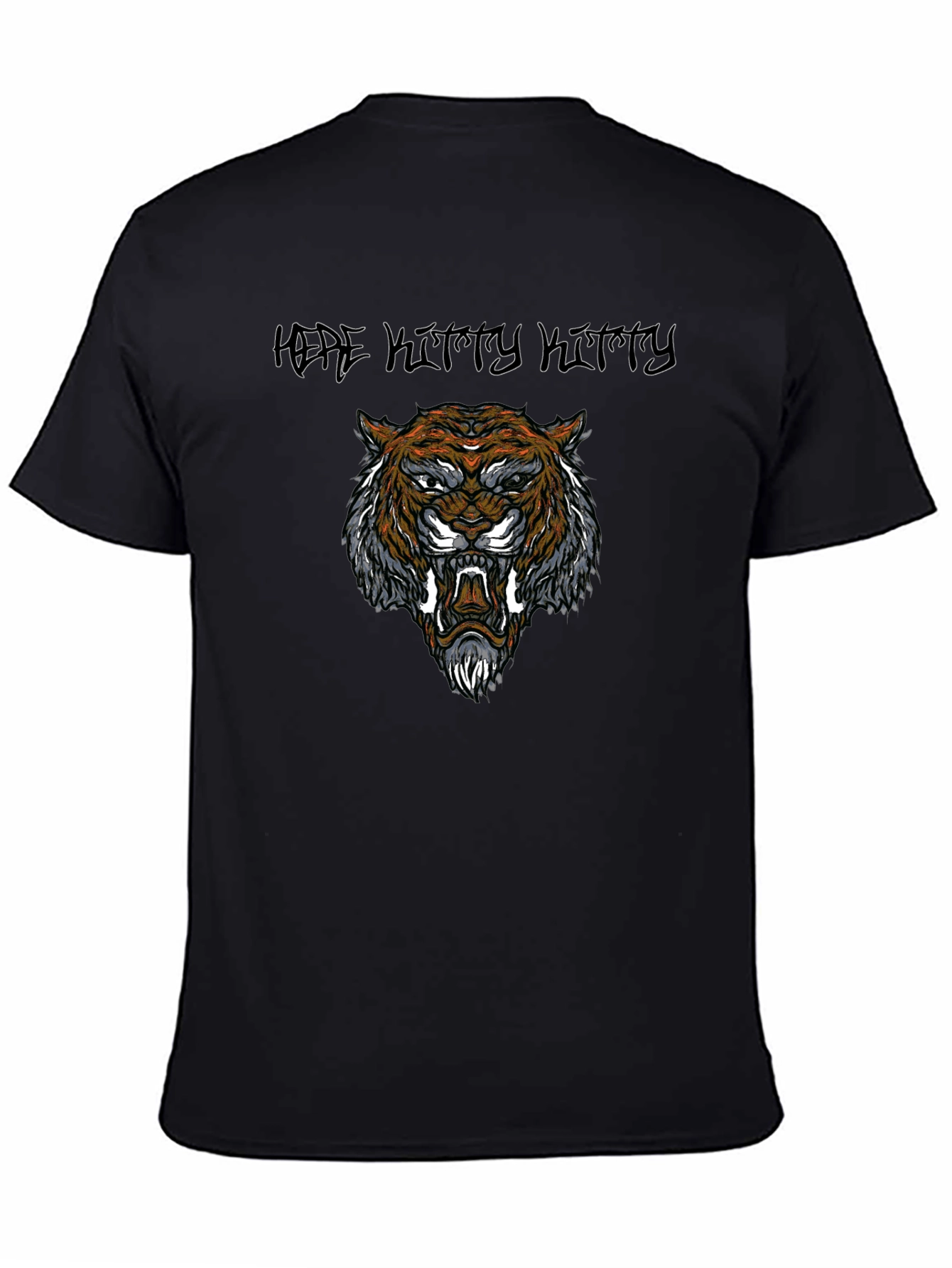 Tiger Graphic Print Black T-Shirt