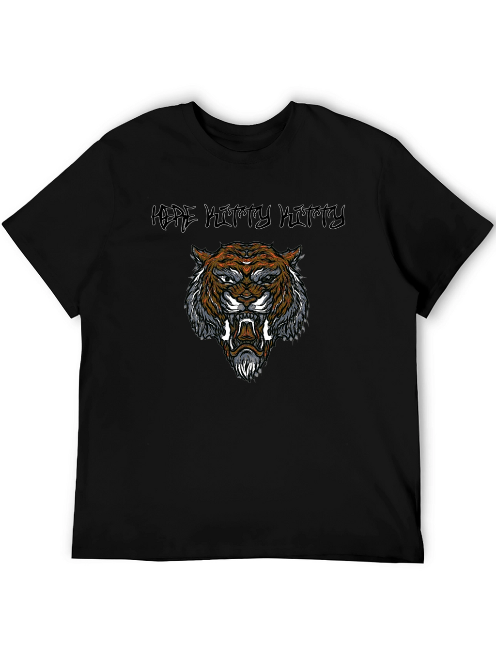 Tiger Graphic Print Black T-Shirt