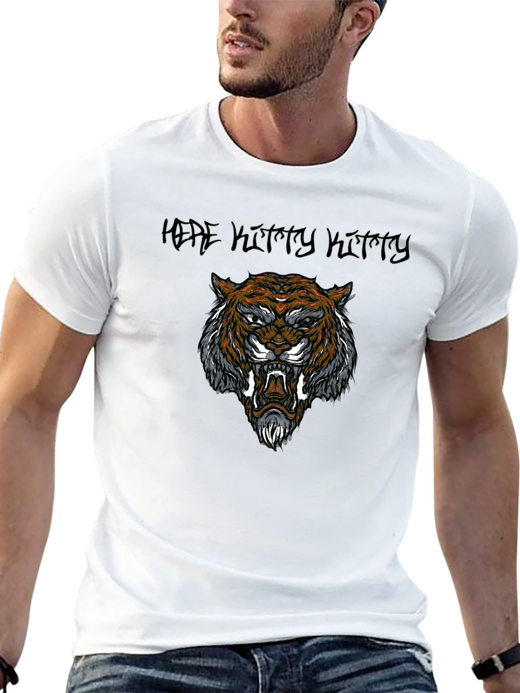 Tiger Graphic Print Black T-Shirt