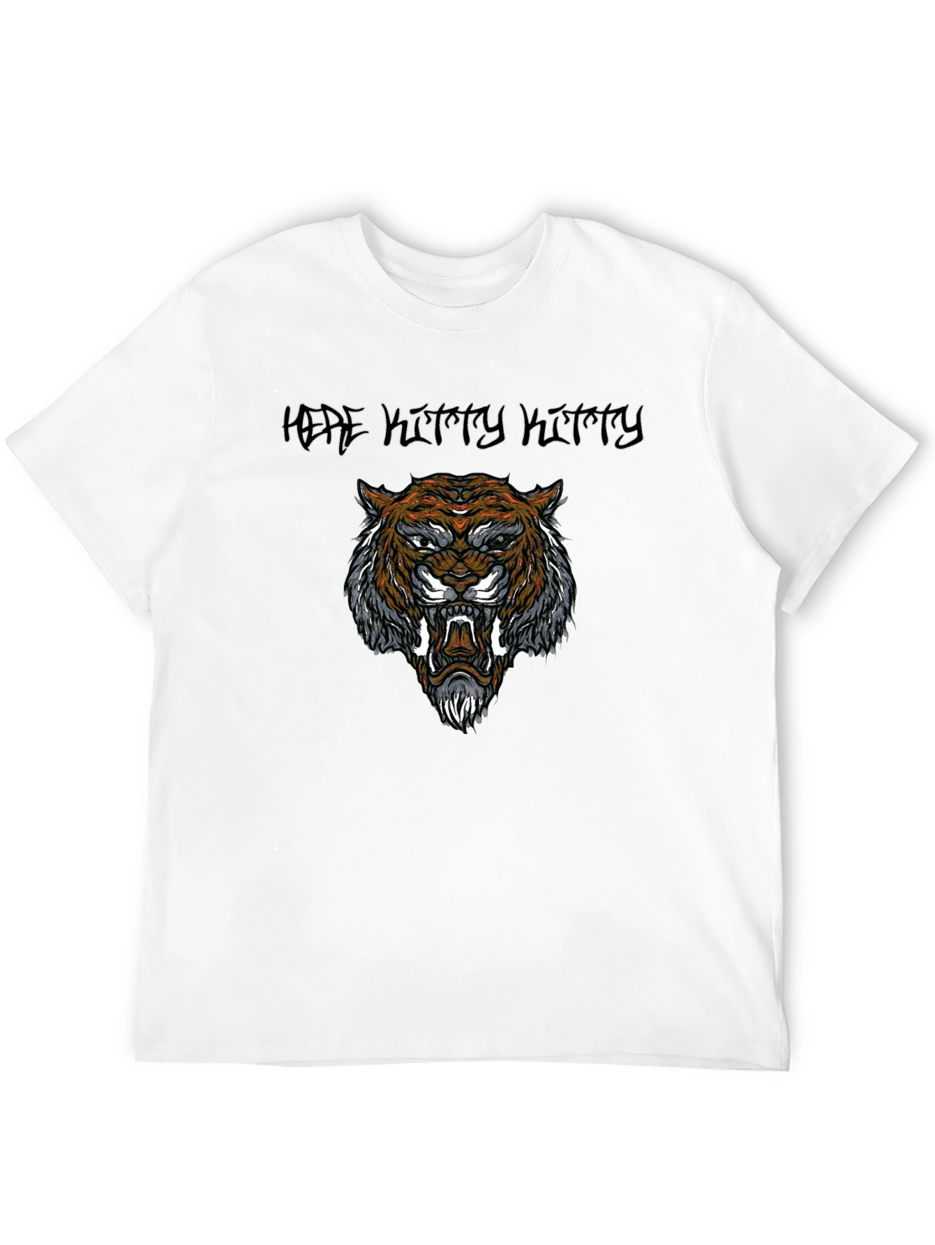 Tiger Graphic Print Black T-Shirt