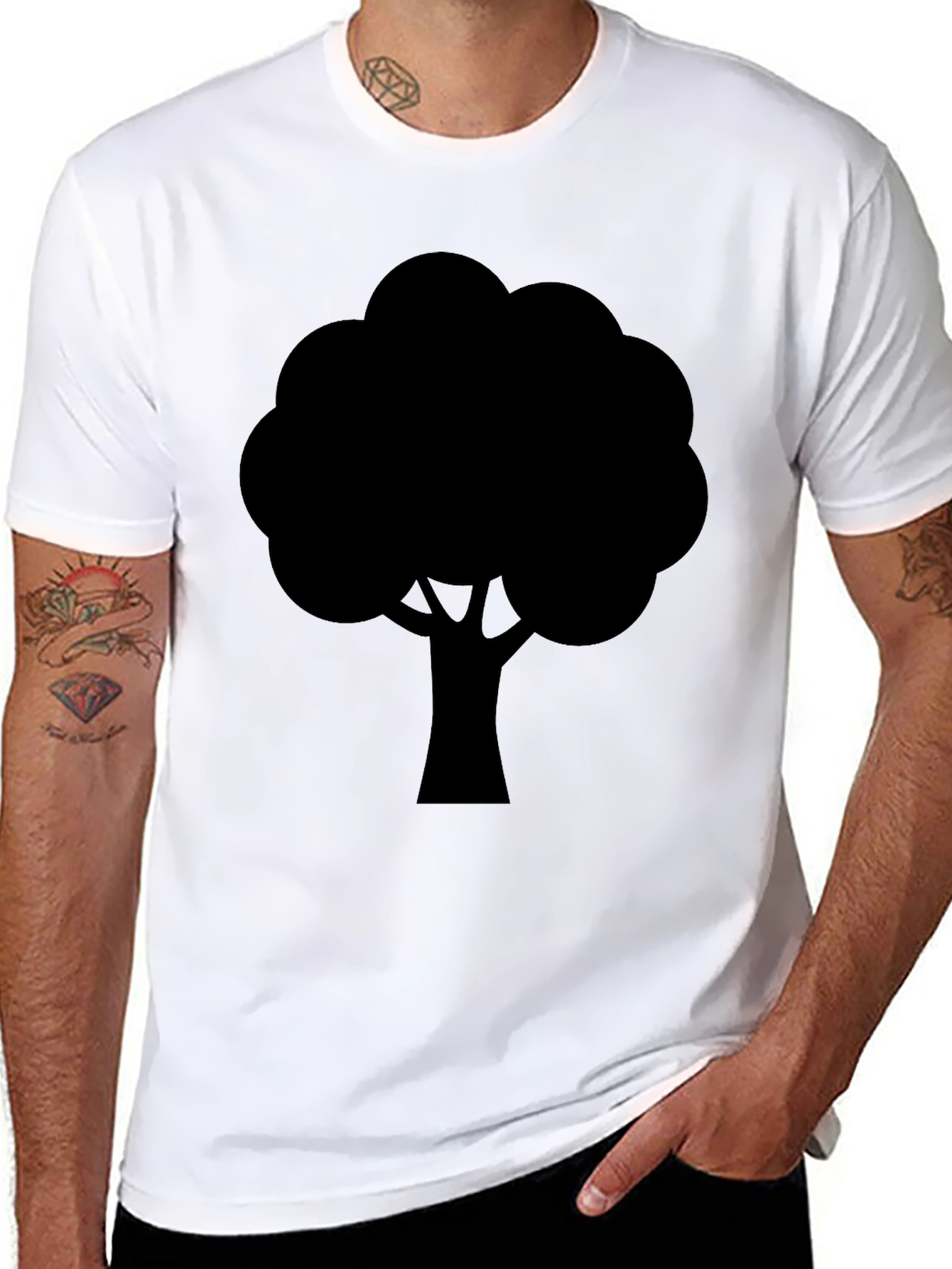 Black Tree Graphic Tee - Nature Inspired Casual Wear