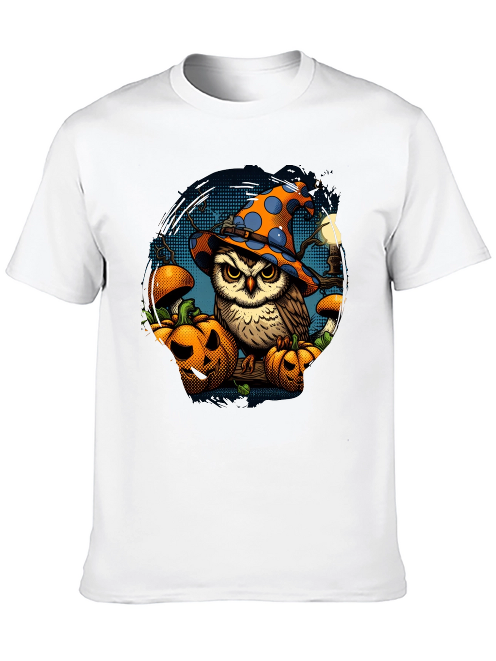 Halloween Owl T-Shirt with Pumpkins