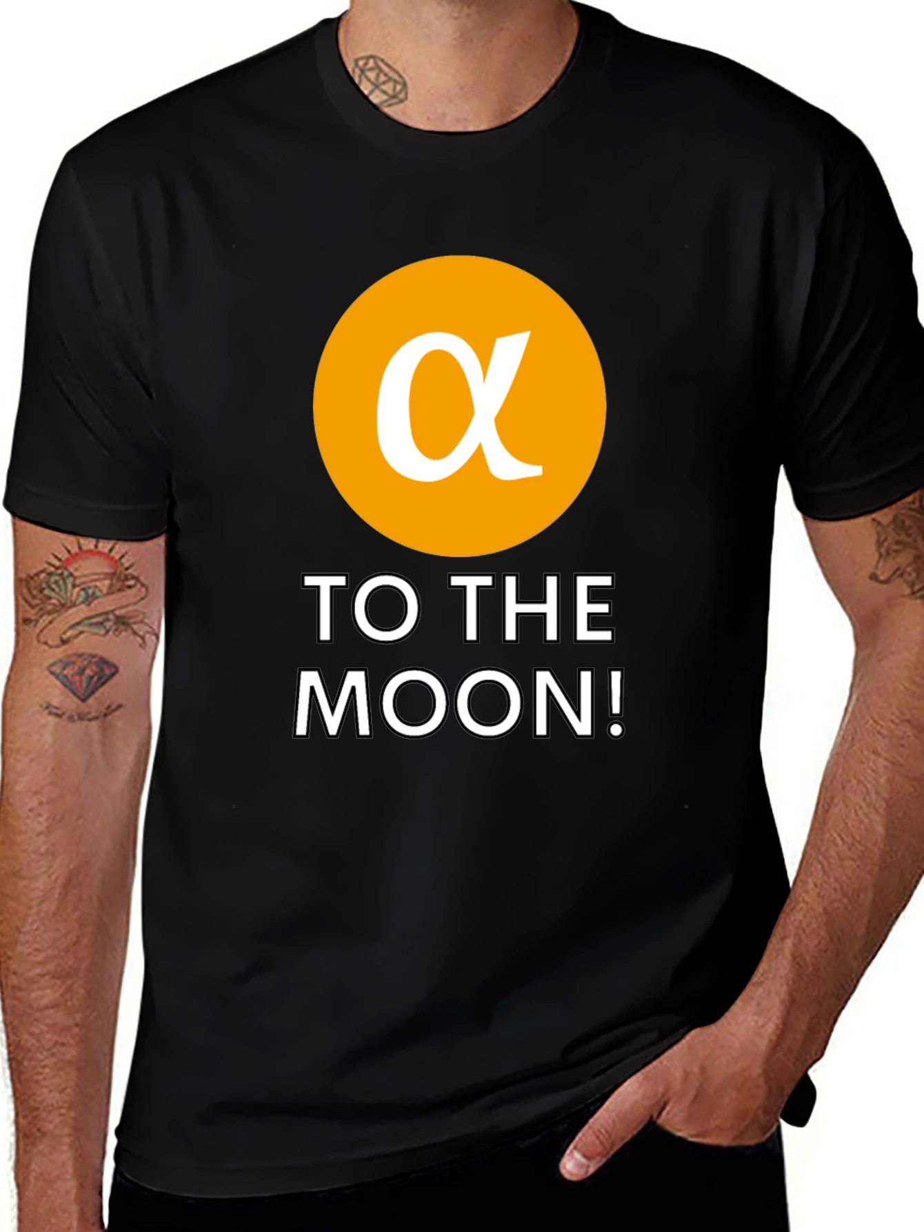 Alpha Crypto To The Moon Black T-Shirt