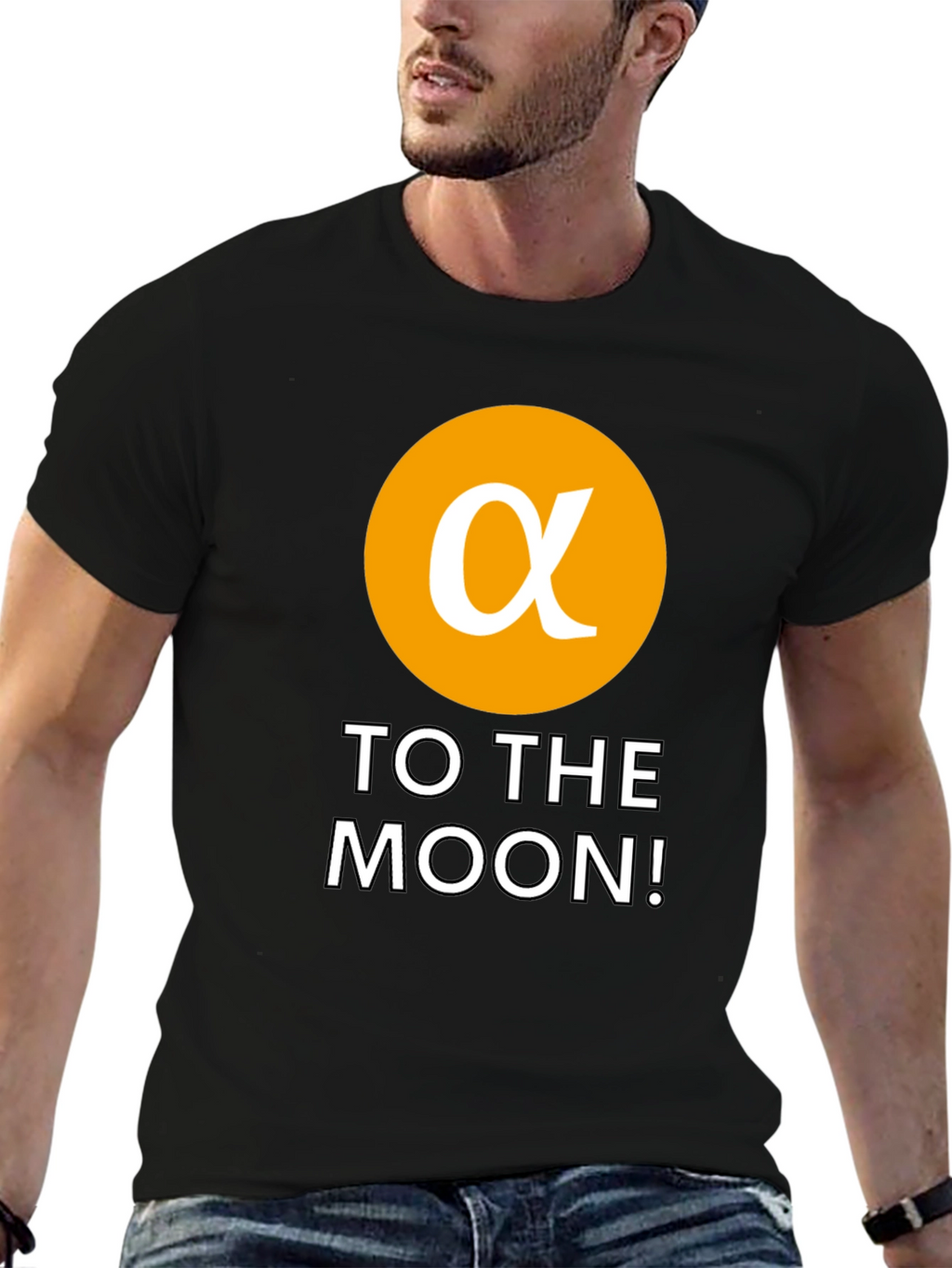 Alpha Crypto To The Moon Black T-Shirt