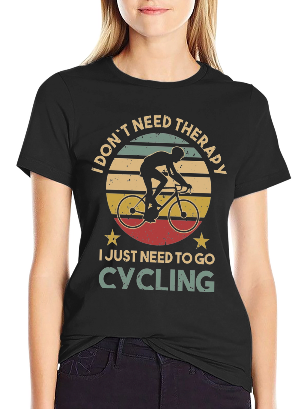 Cycling Therapy T-Shirt: Ride Your Worries Away!