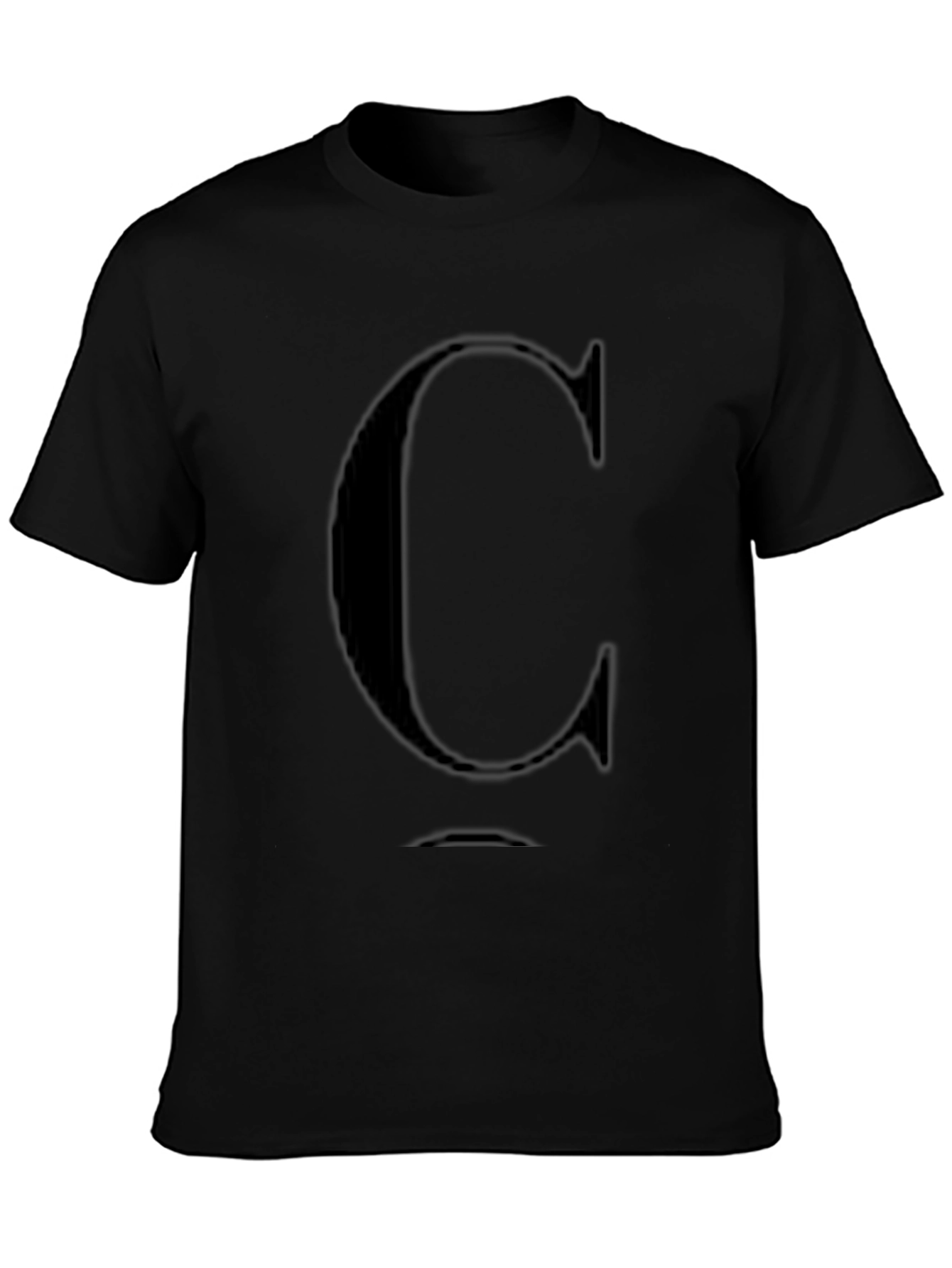 Mens Black T-Shirt with Letter C Design