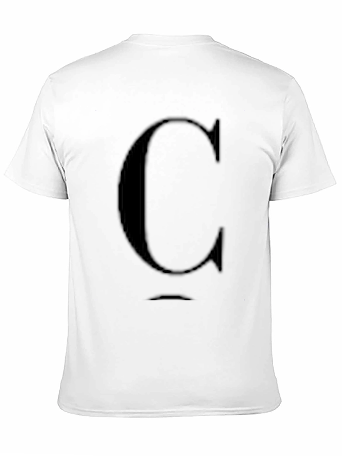 Mens Black T-Shirt with Letter C Design