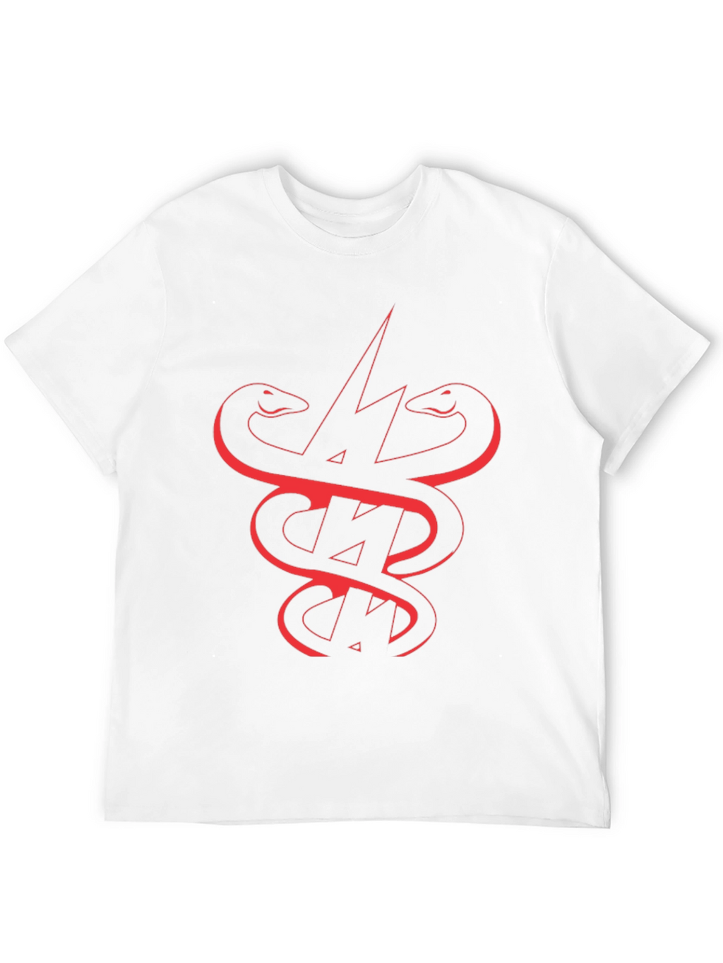 Black T-Shirt with Snake and Lightning Bolt Graphic