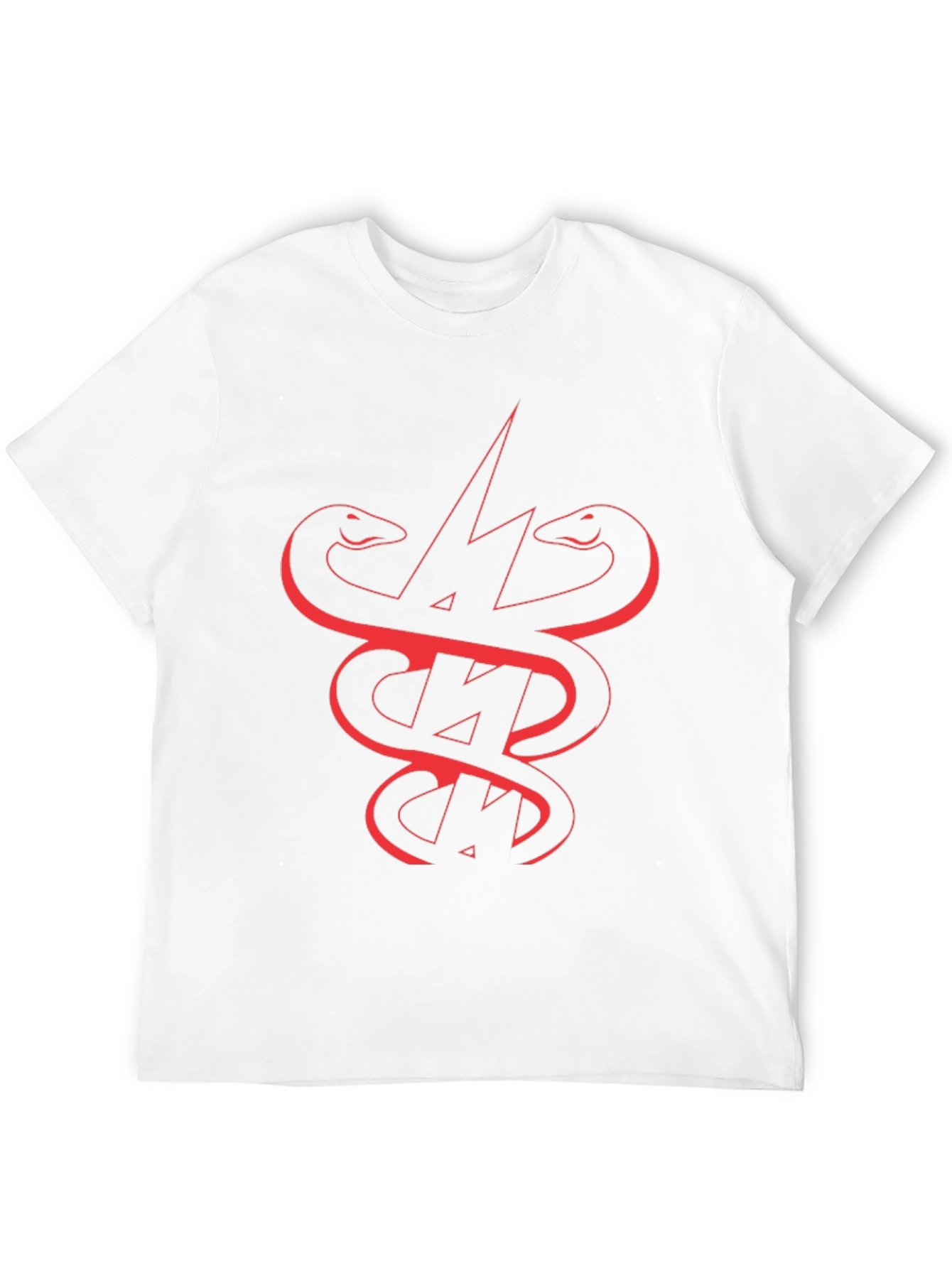 Black T-Shirt with Snake and Lightning Bolt Graphic