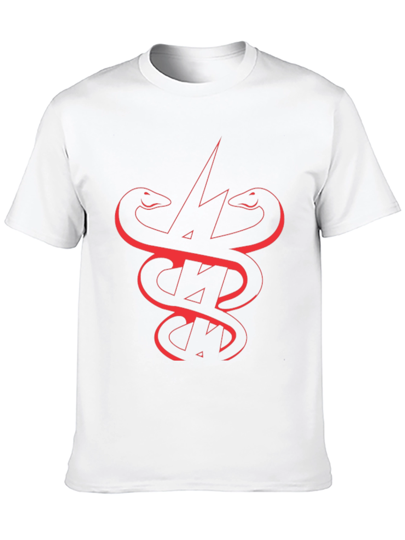 Black T-Shirt with Snake and Lightning Bolt Graphic