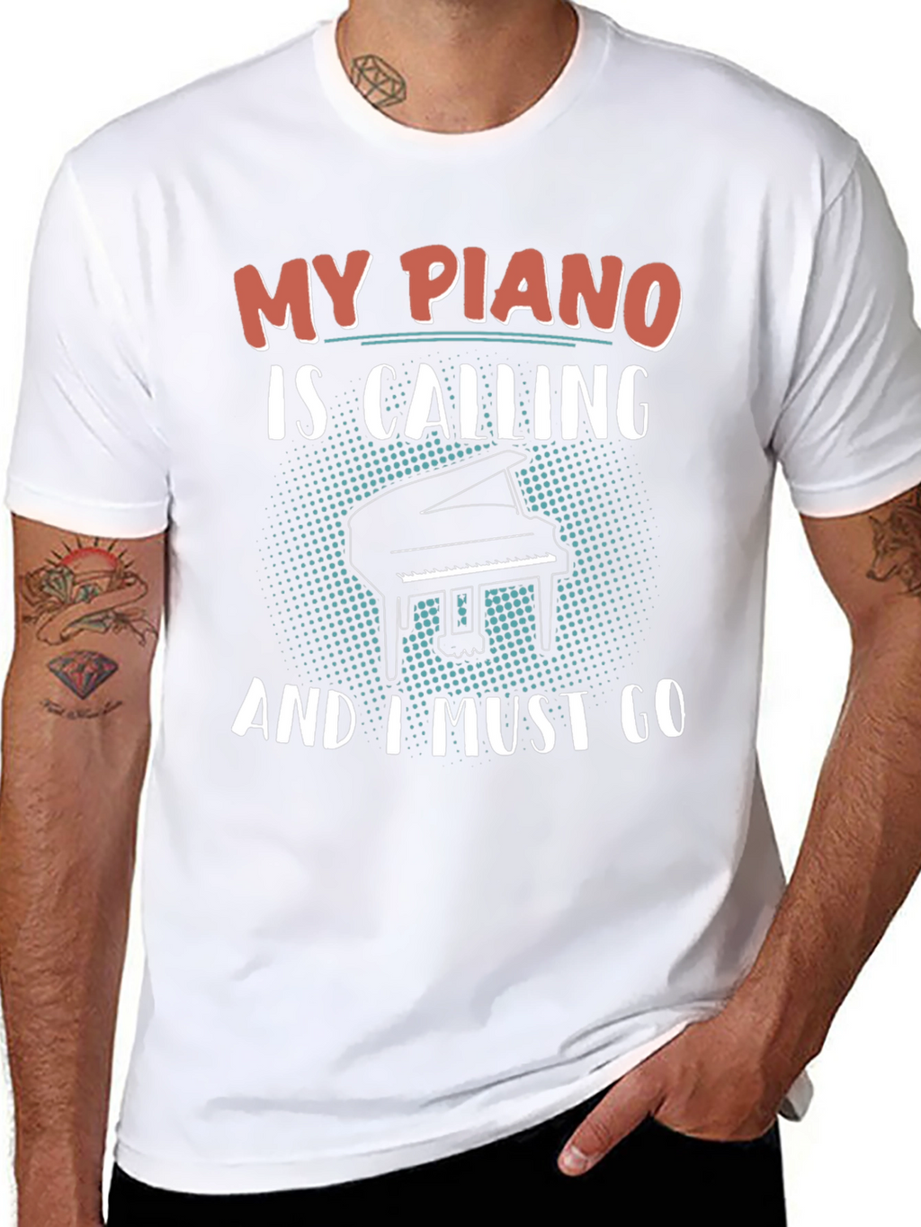 My Piano Is Calling Black T-Shirt