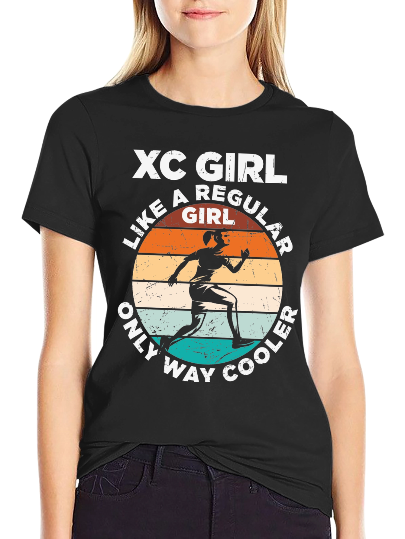XC Girl Running T-Shirt - Cool Runner Gift