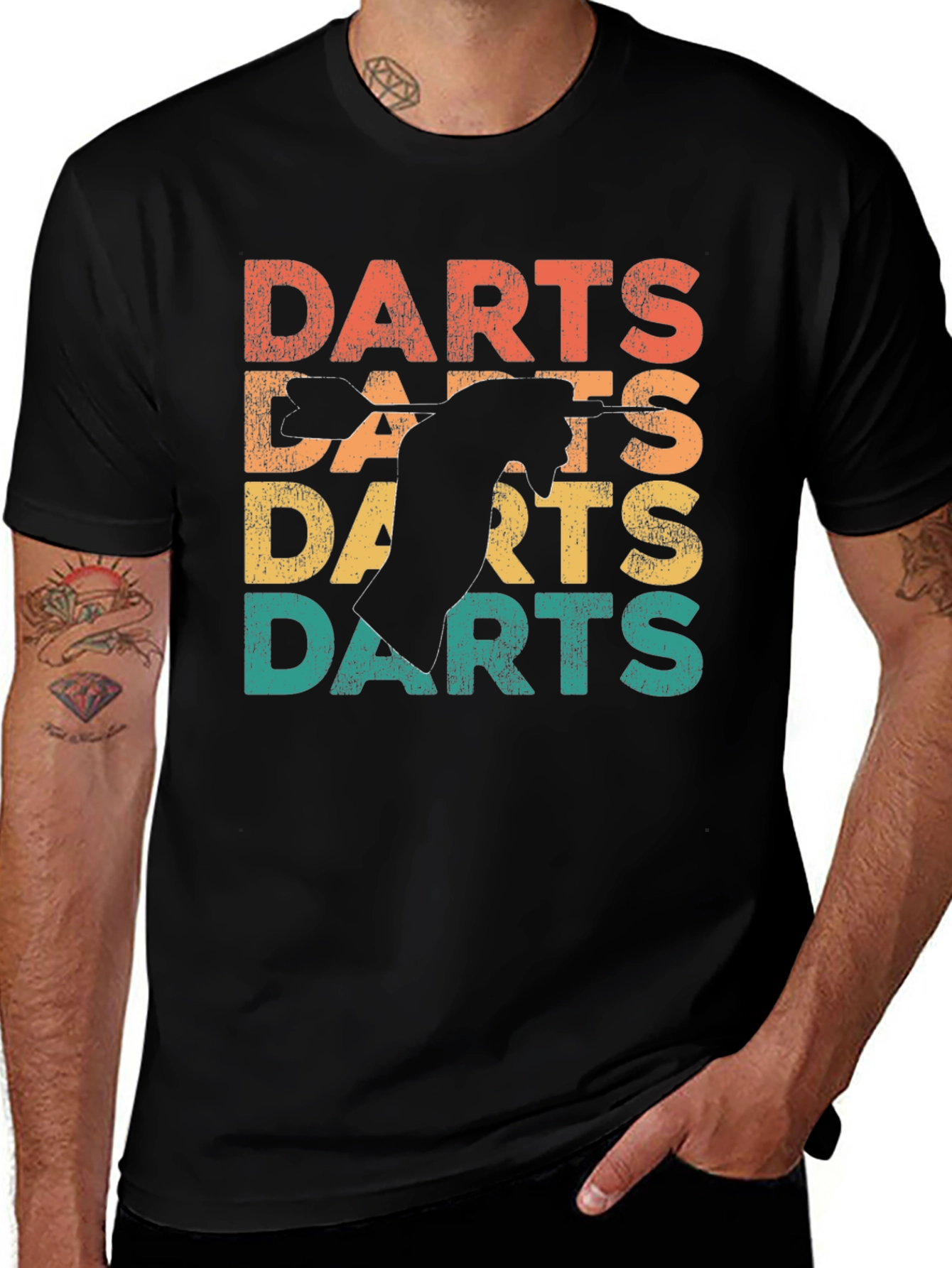 Retro Darts T-Shirt - Vintage Style Thrower Tee