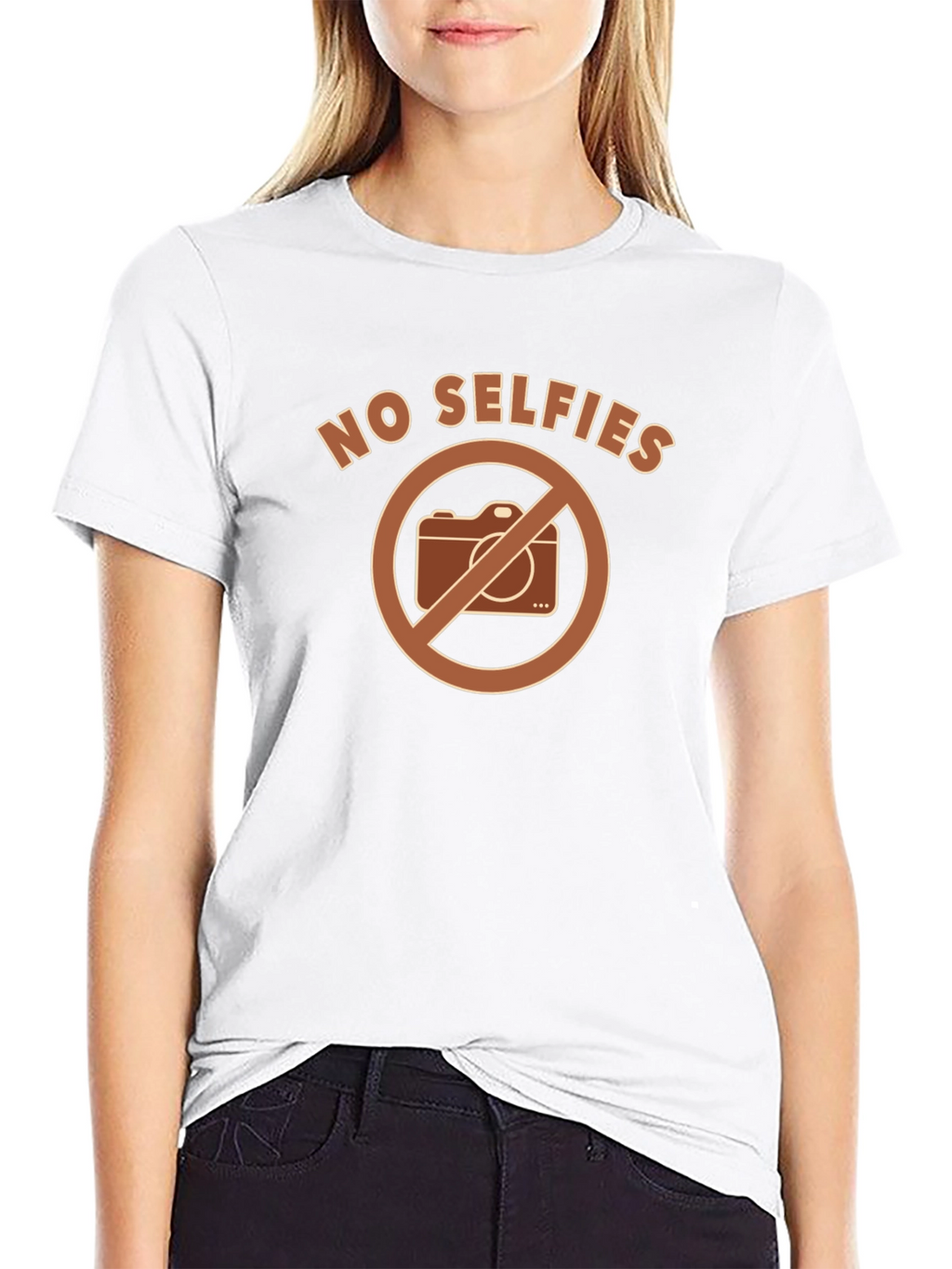 No Selfies Graphic T-Shirt - Funny Novelty Tee