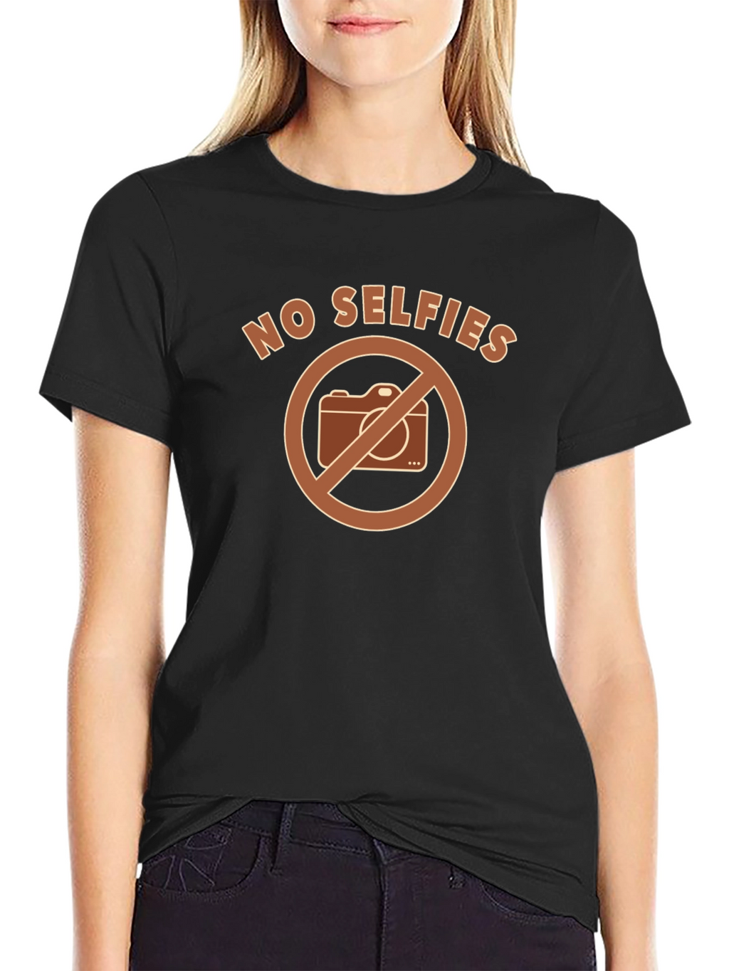 No Selfies Graphic T-Shirt - Funny Novelty Tee