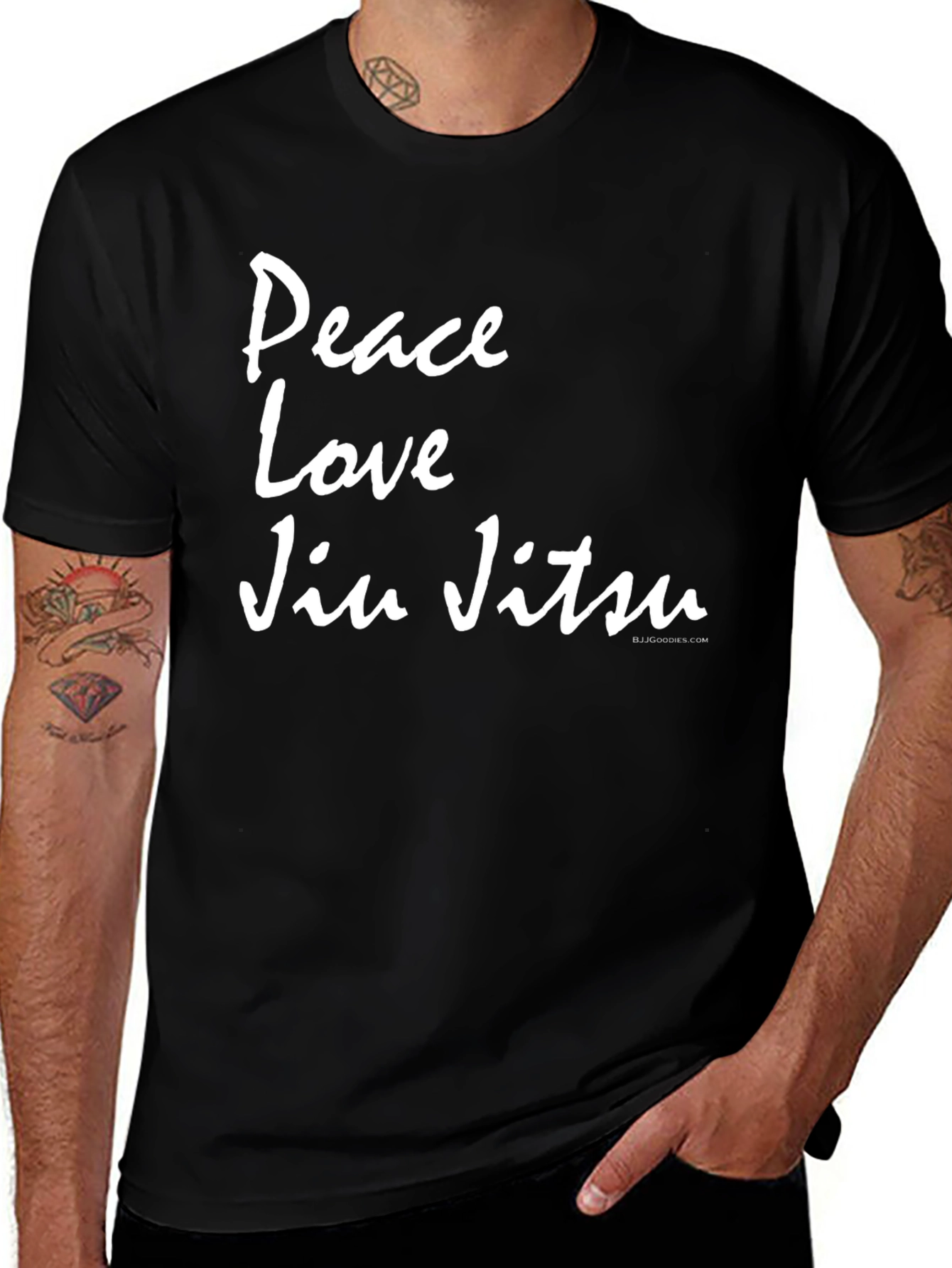 Peace Love Jiu Jitsu Black T-Shirt