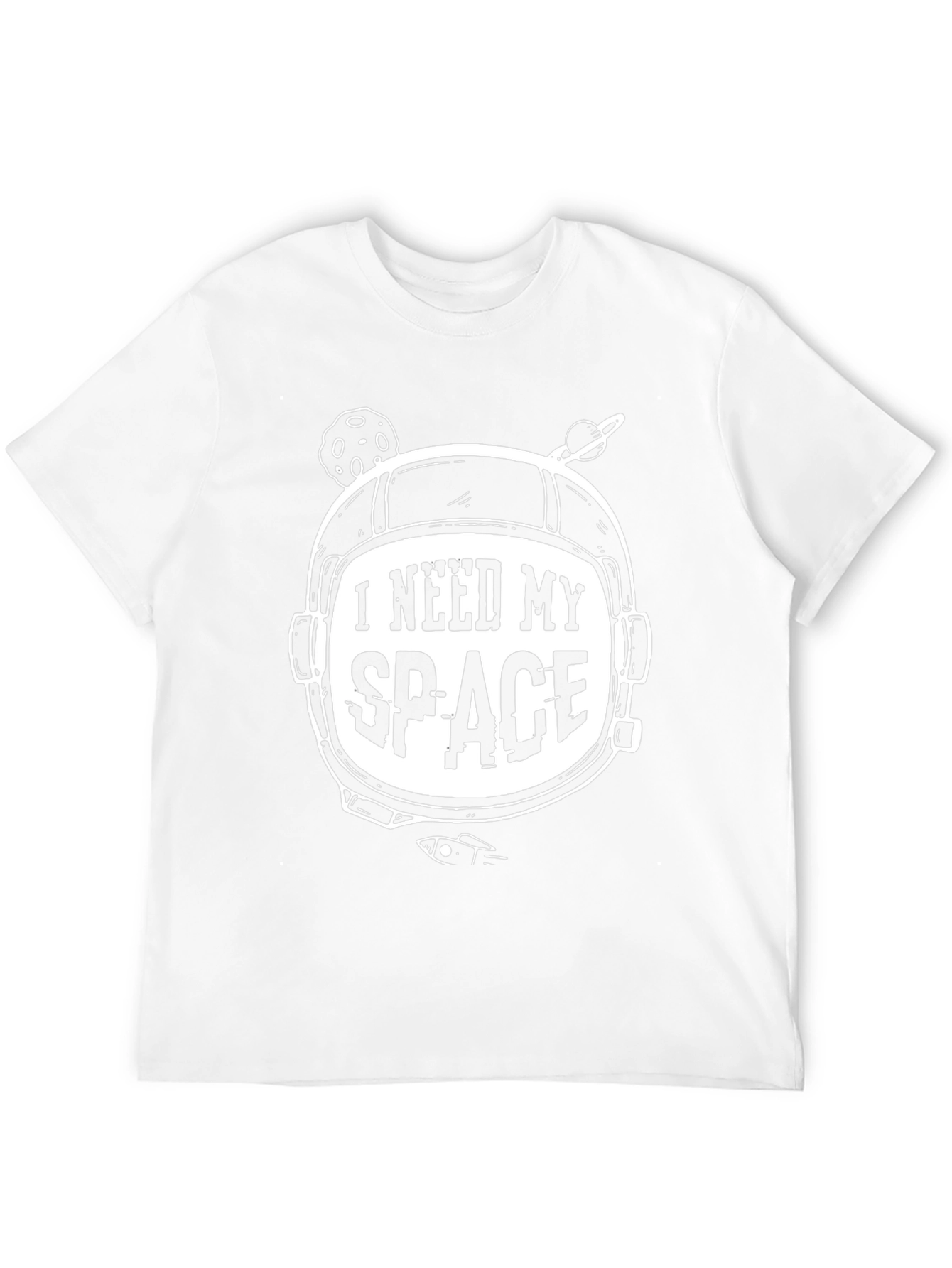 I Need My Space Black T-Shirt - Astronaut Design