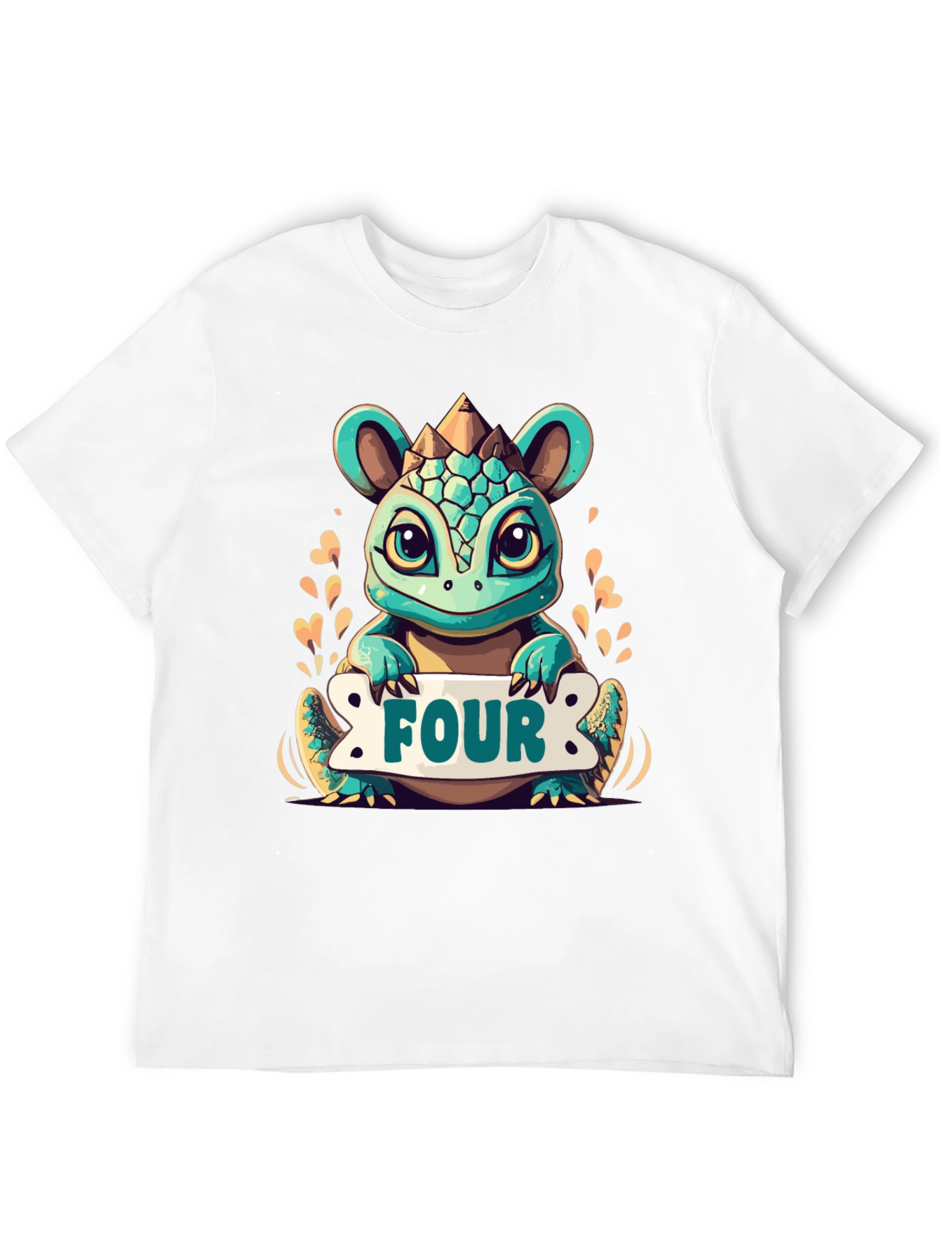 Cute 4th Birthday Dinosaur T-Shirt for Kids