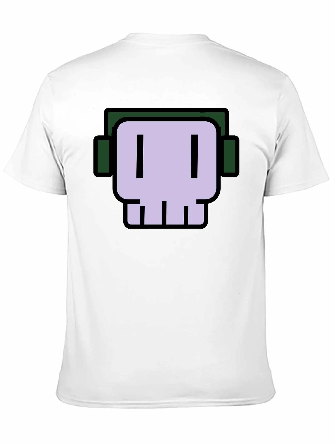 Skull with Headphones Graphic Tee - Black