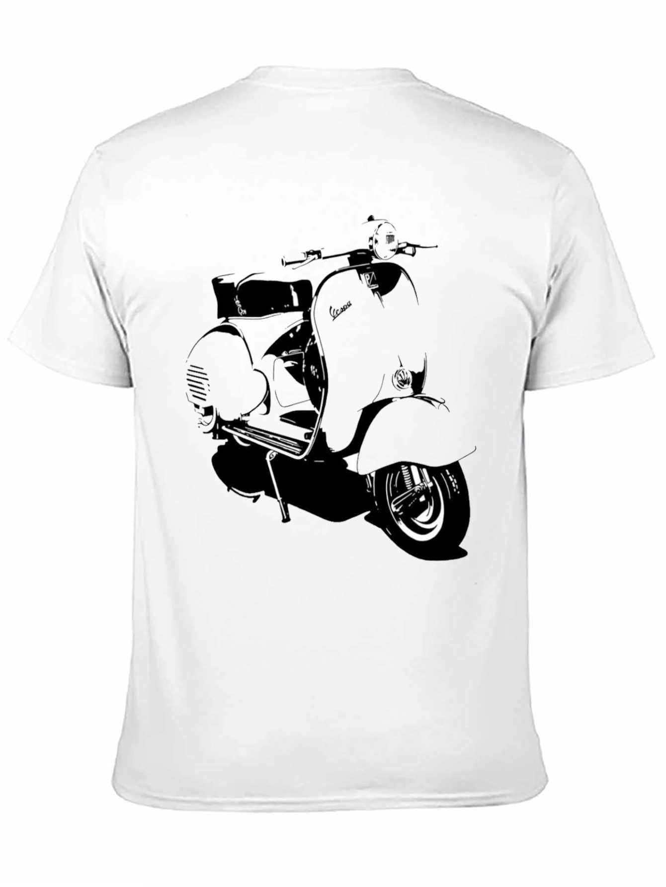 Retro Scooter Graphic T-Shirt - Black