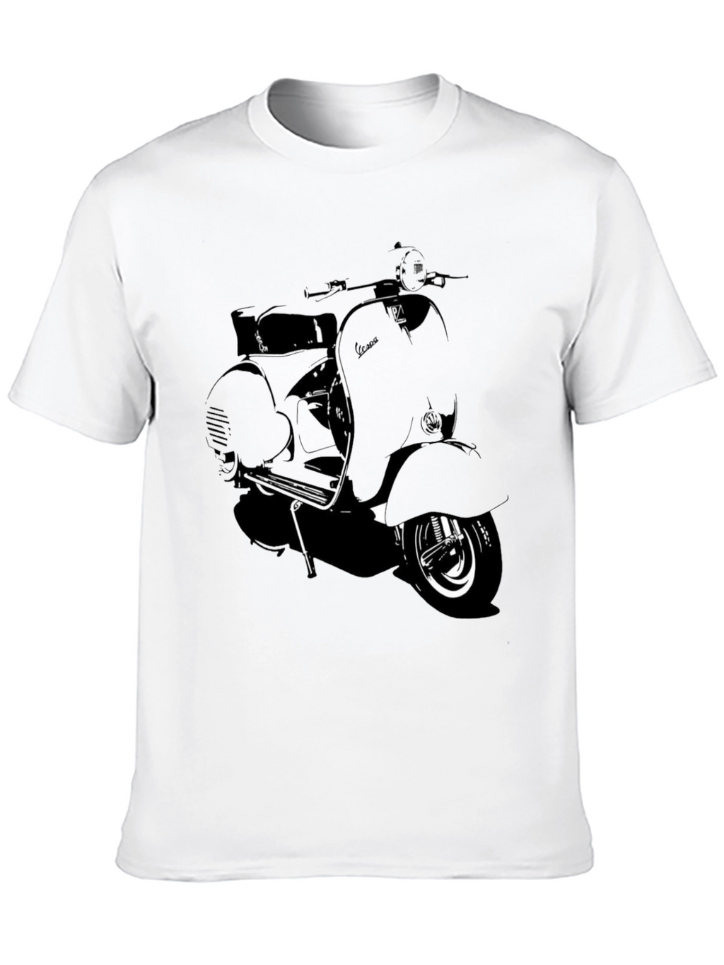 Retro Scooter Graphic T-Shirt - Black