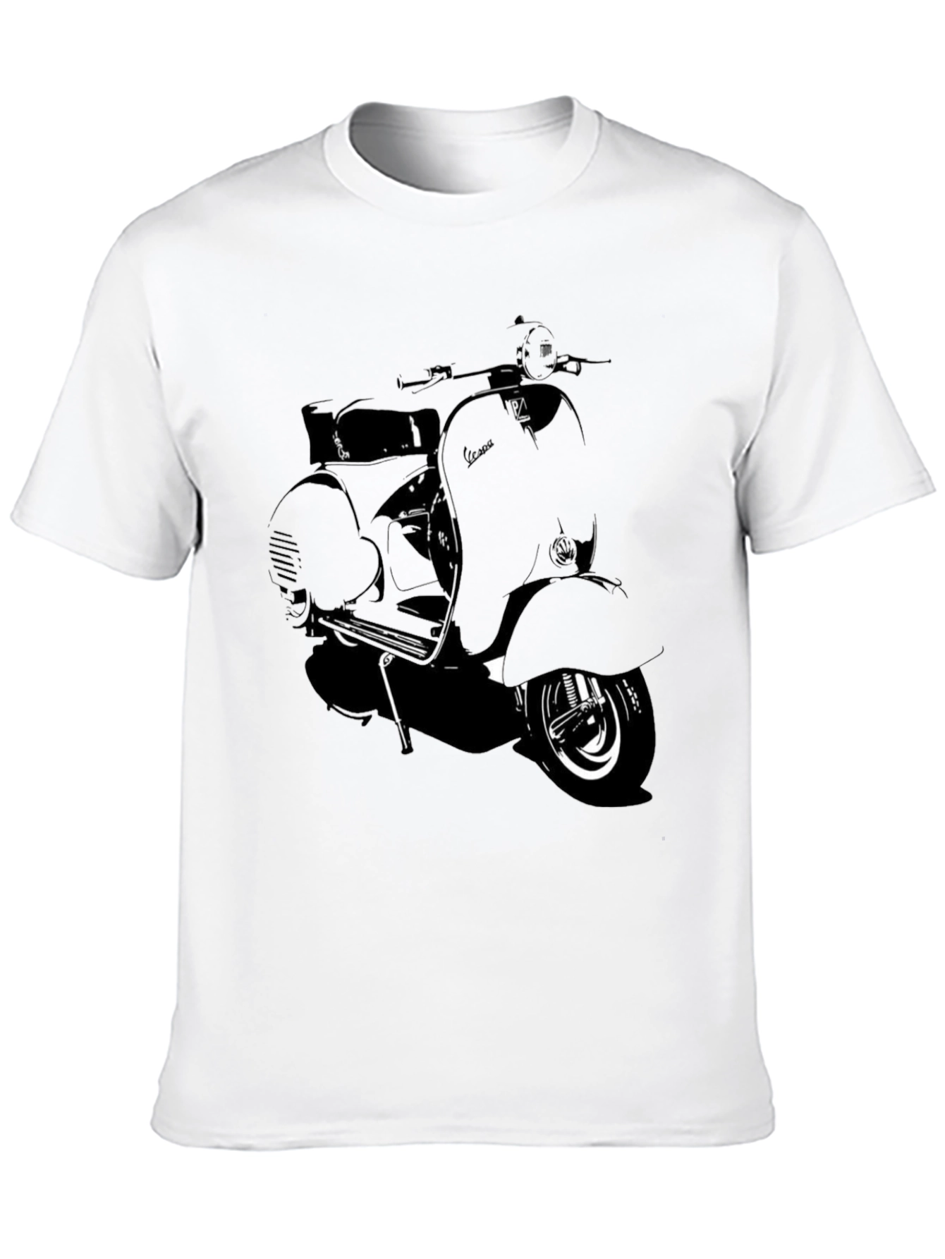 Retro Scooter Graphic T-Shirt - Black