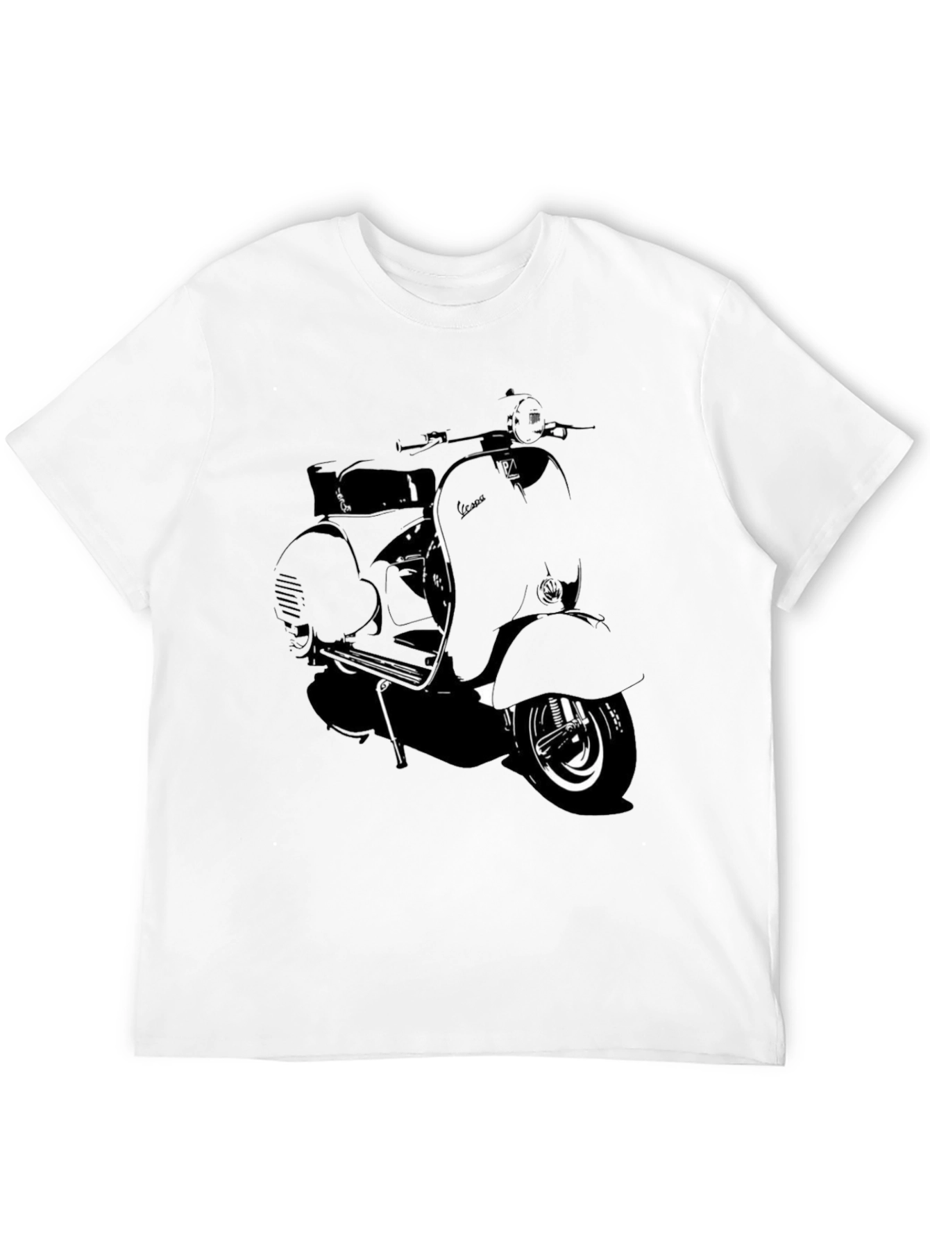 Retro Scooter Graphic T-Shirt - Black