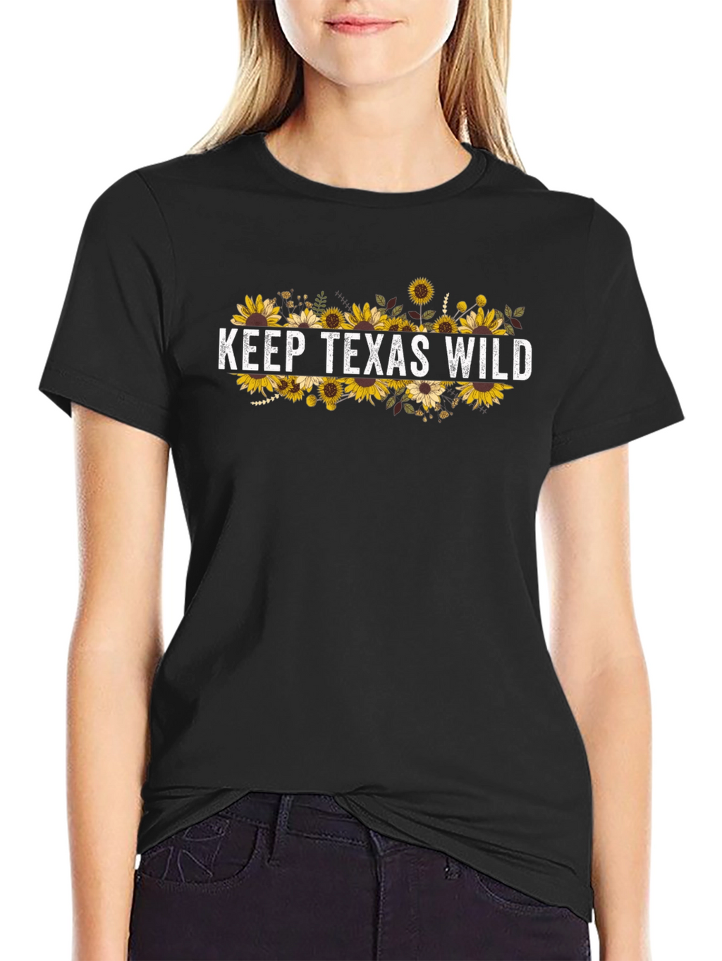 Keep Texas Wild Sunflower Graphic T-Shirt