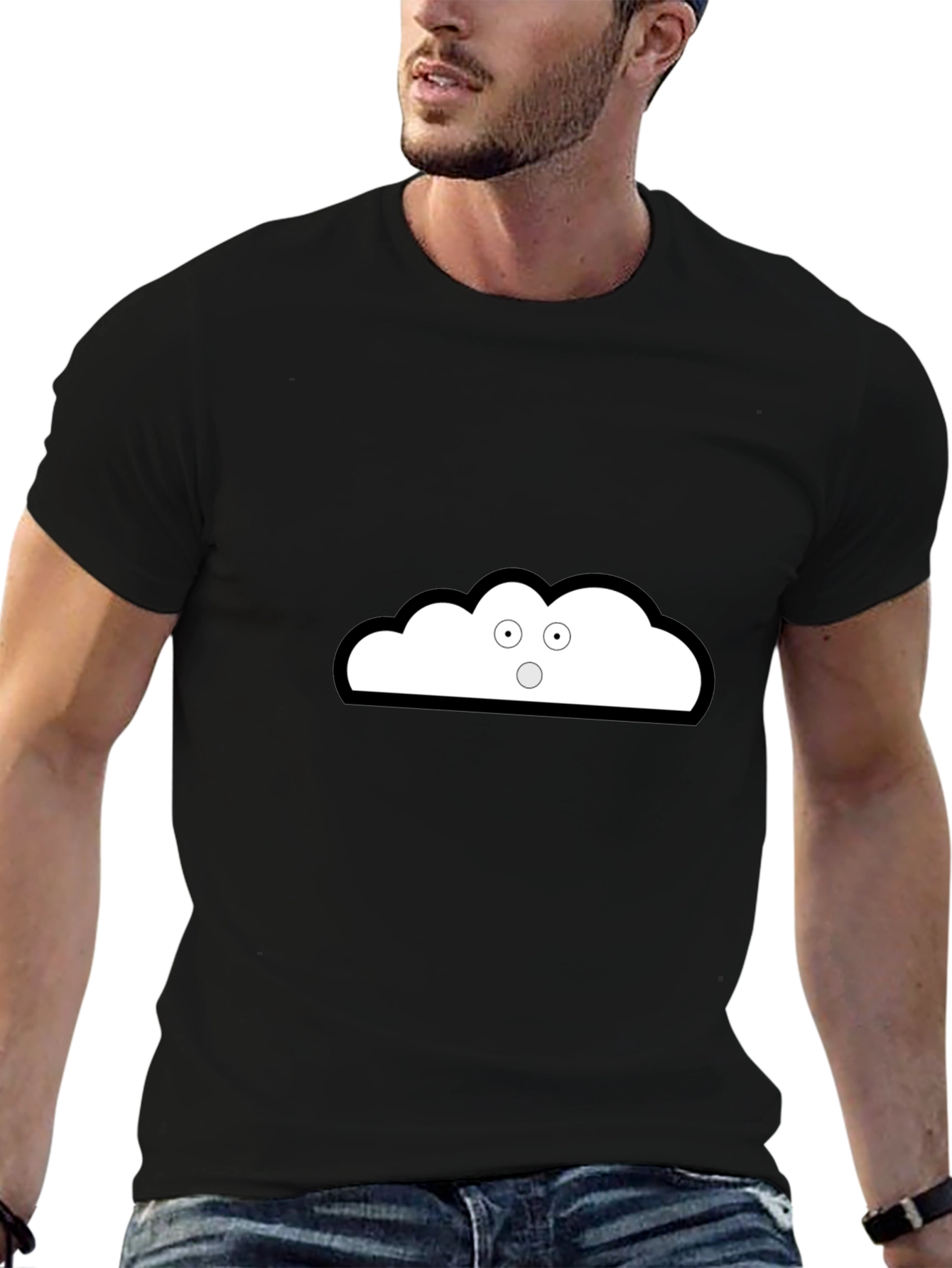 Cloud Graphic Black T-Shirt - Unique Style