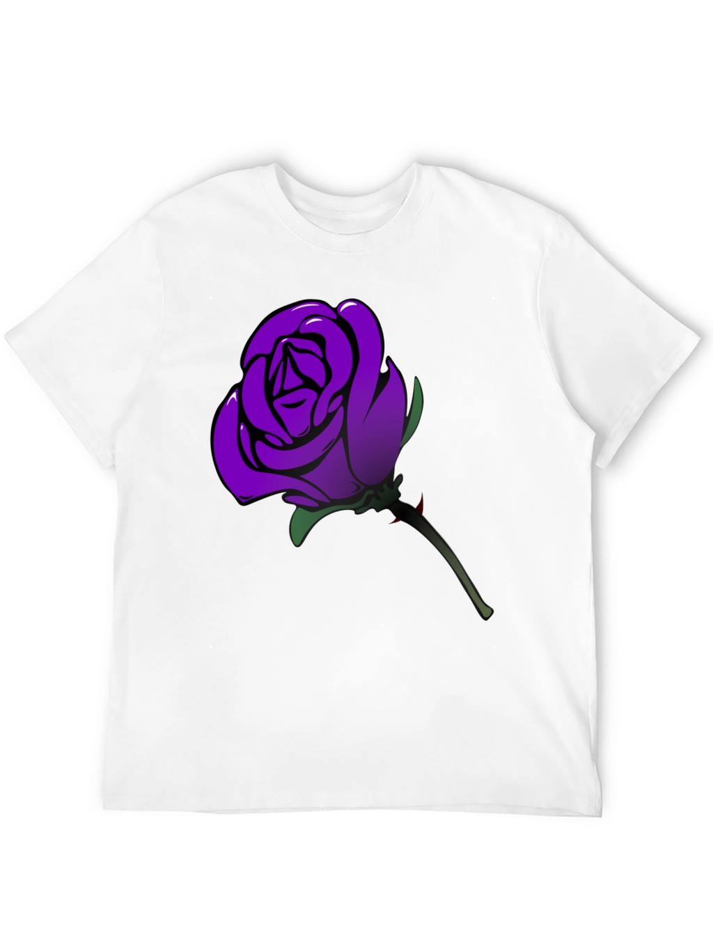 Purple Rose Graphic T-Shirt - Mens Black Tee