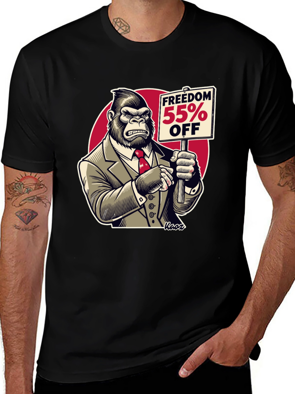 Freedom 55% Off Gorilla Graphic Tee